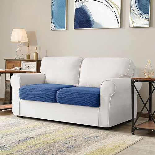 Vista 128 de CHUN YI - Funda elástica de cojín para sofá biplaza, funda de asiento de sofá con tela jacquard de elastano (mediana, color verde azulado) Verde