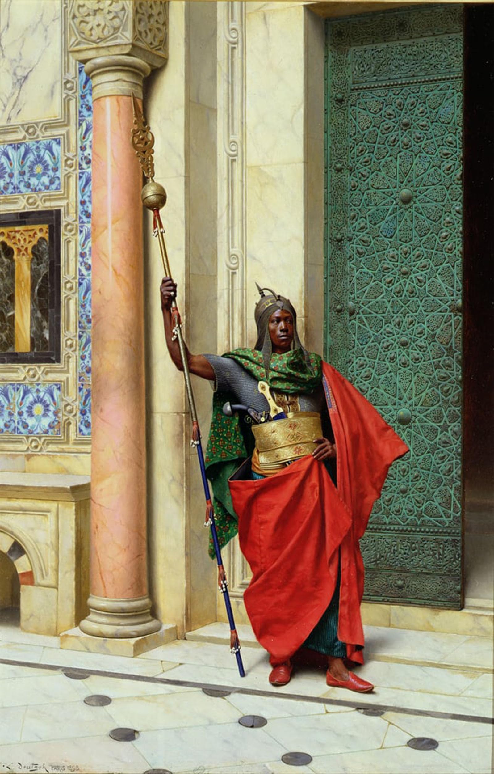 SERENDIPITP Vintage Picture Print on Canvas Wall Art Poster on Guard by Ludwig Deutsch Artwork Print Poster for Wall Decor 60x90cm