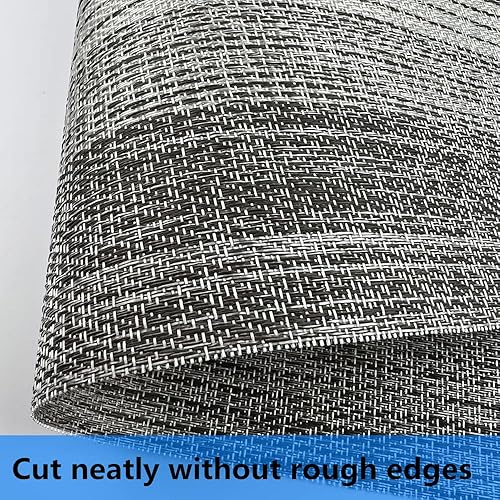 Miniatura 6 de Mantel individual, mantel individual de vinilo tejido duradero, lavable, resistente al calor, antideslizante, para cocina, comedor (juego de 4, gris