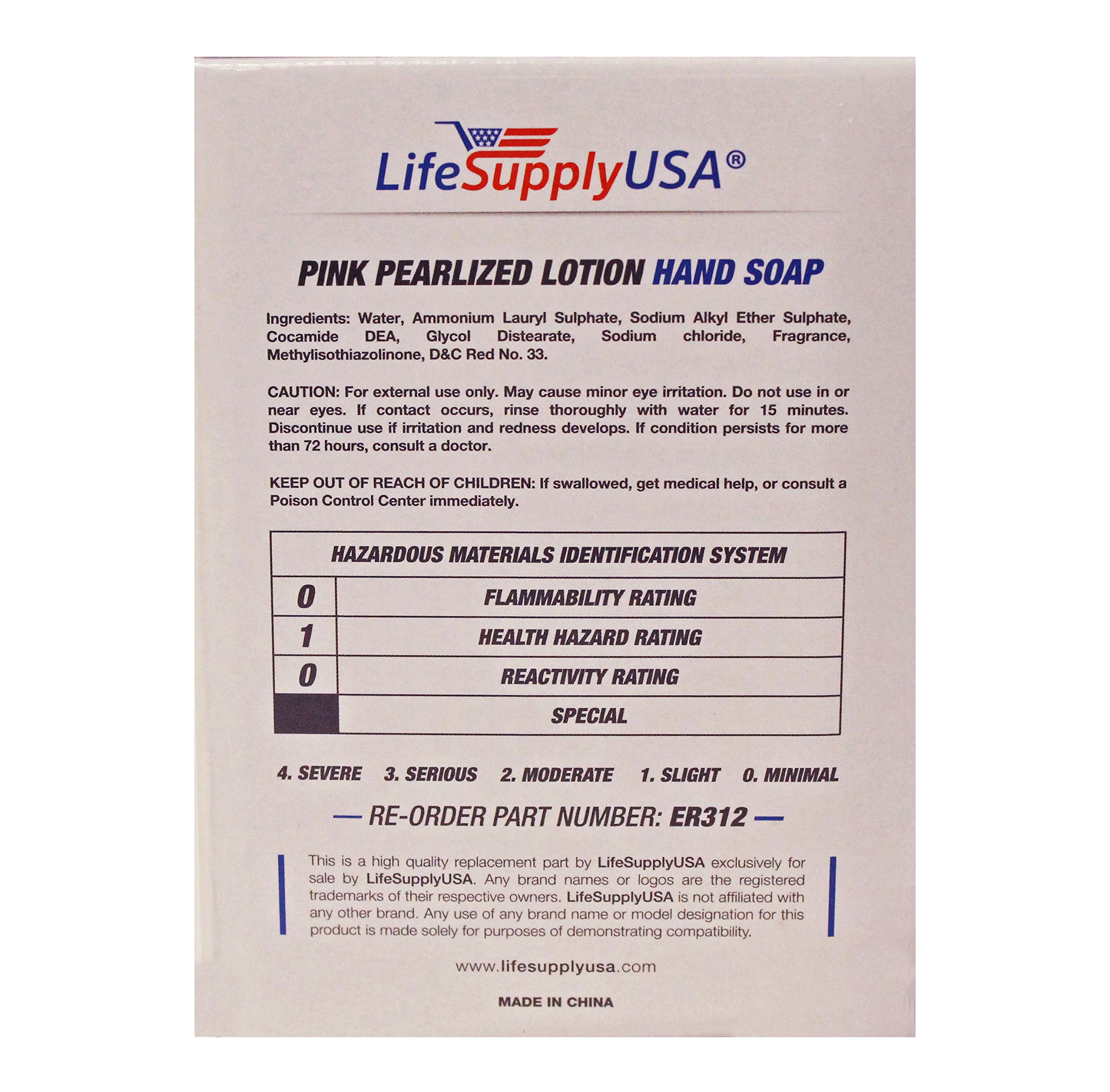 LifeSupplyUSA Jabón para lavar manos (800 ml, 12 unidades), color rosa