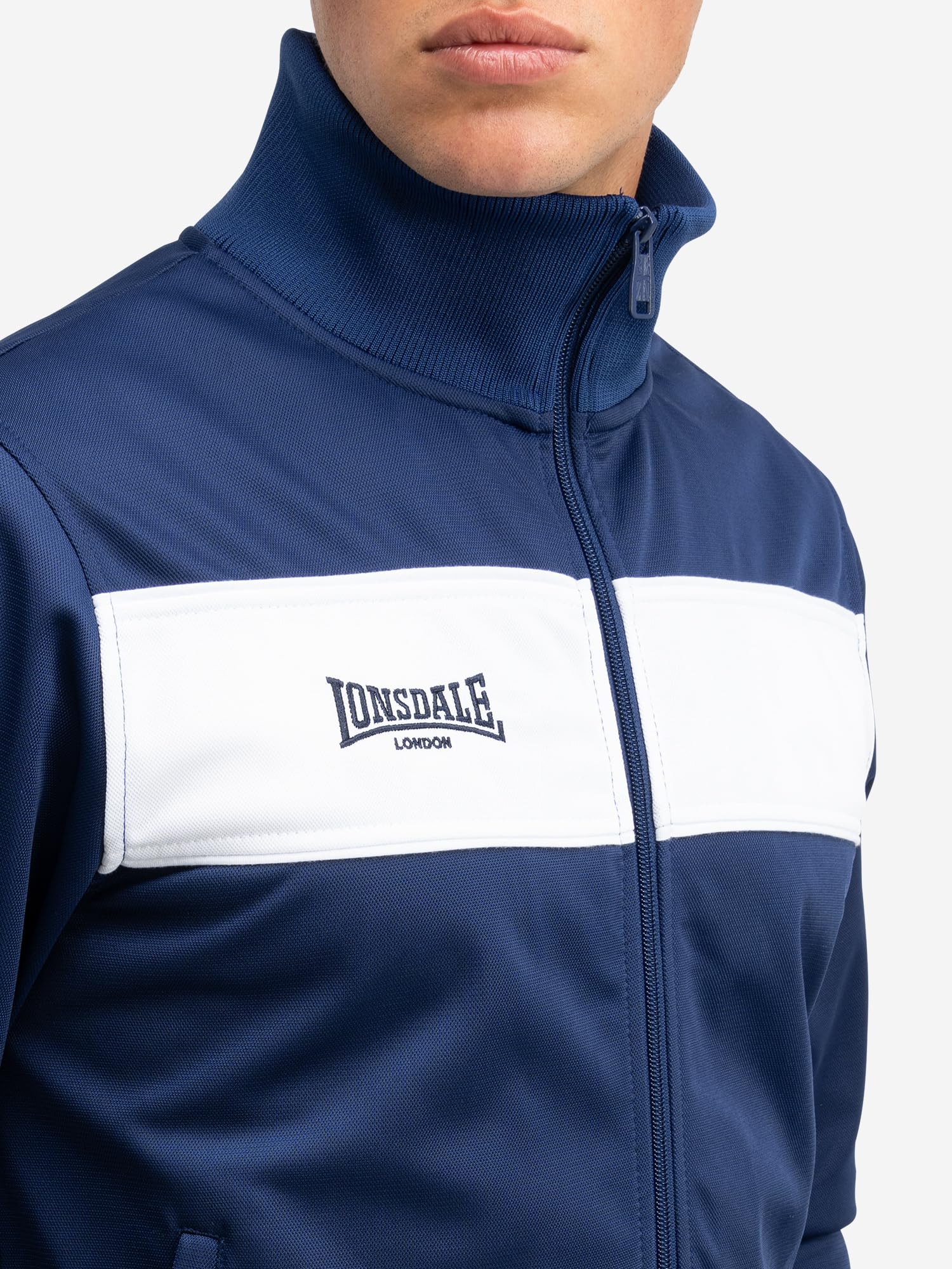 Lonsdale Herren-Trainingsjacke mit Reißverschluss, leichte Polyester-Jacke
