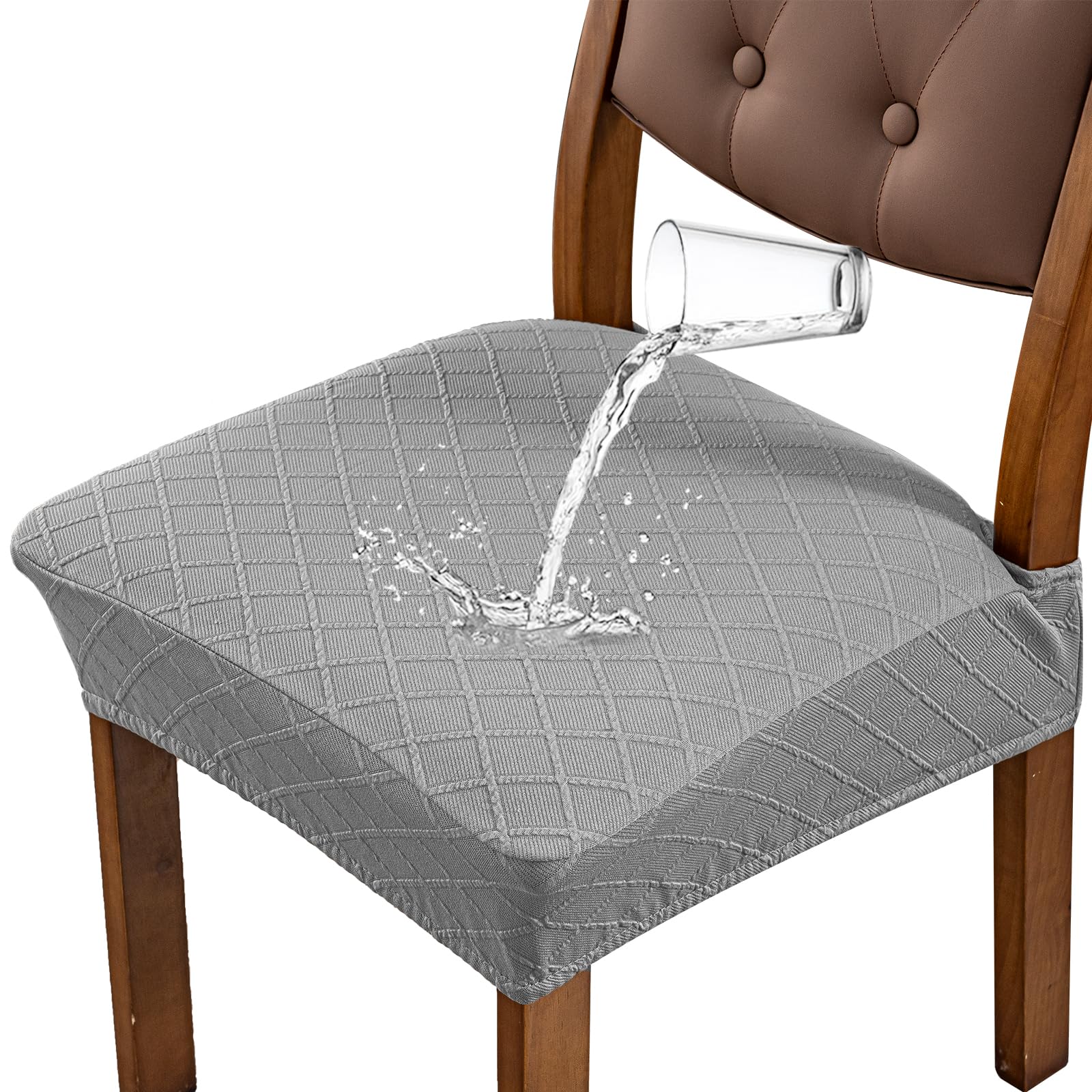 Genina Waterproof Seat Covers for Dining Room Chair Covers,No Rear Covers