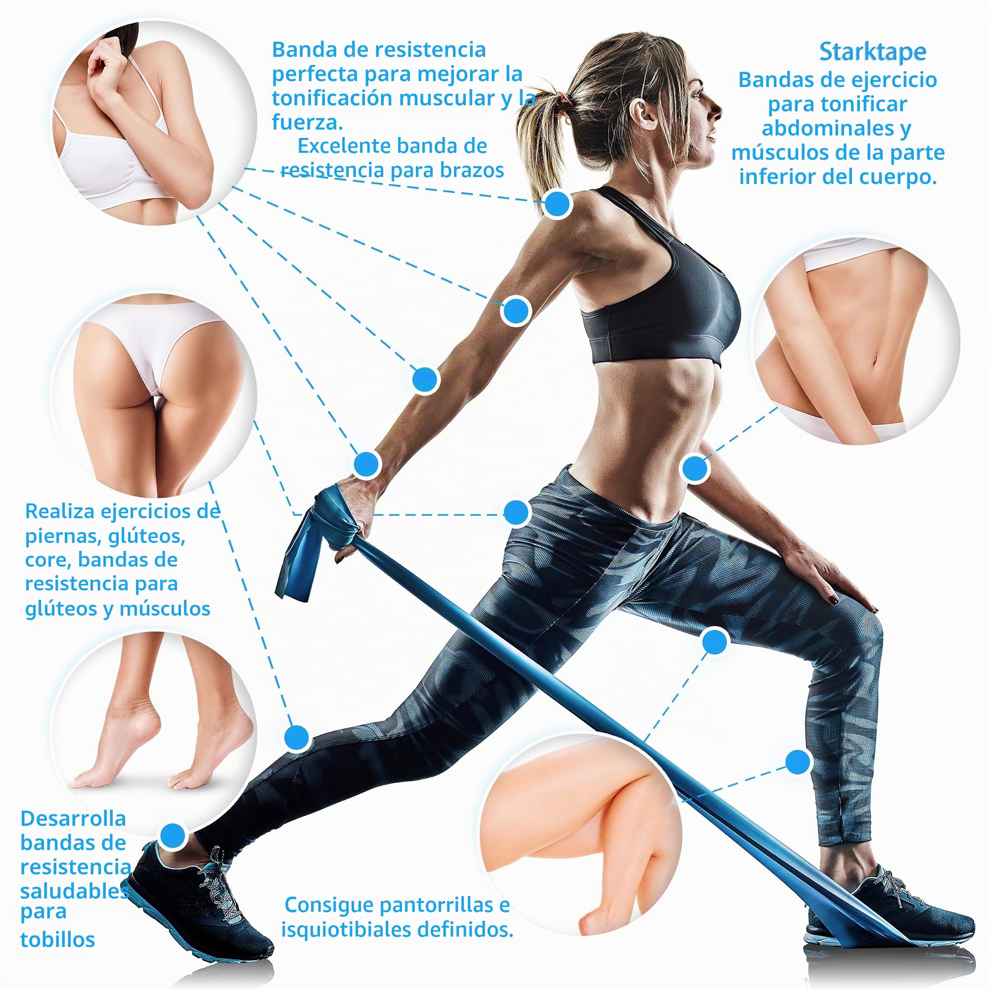 Bandas de Resistencia sin látex – de 2,5 Metros a 46 Metros de Longitud, Bandas de Resistencia Profesionales para Entrenamiento en casa, Fisioterapia, Pilates, Entrenamiento de Fuerza y