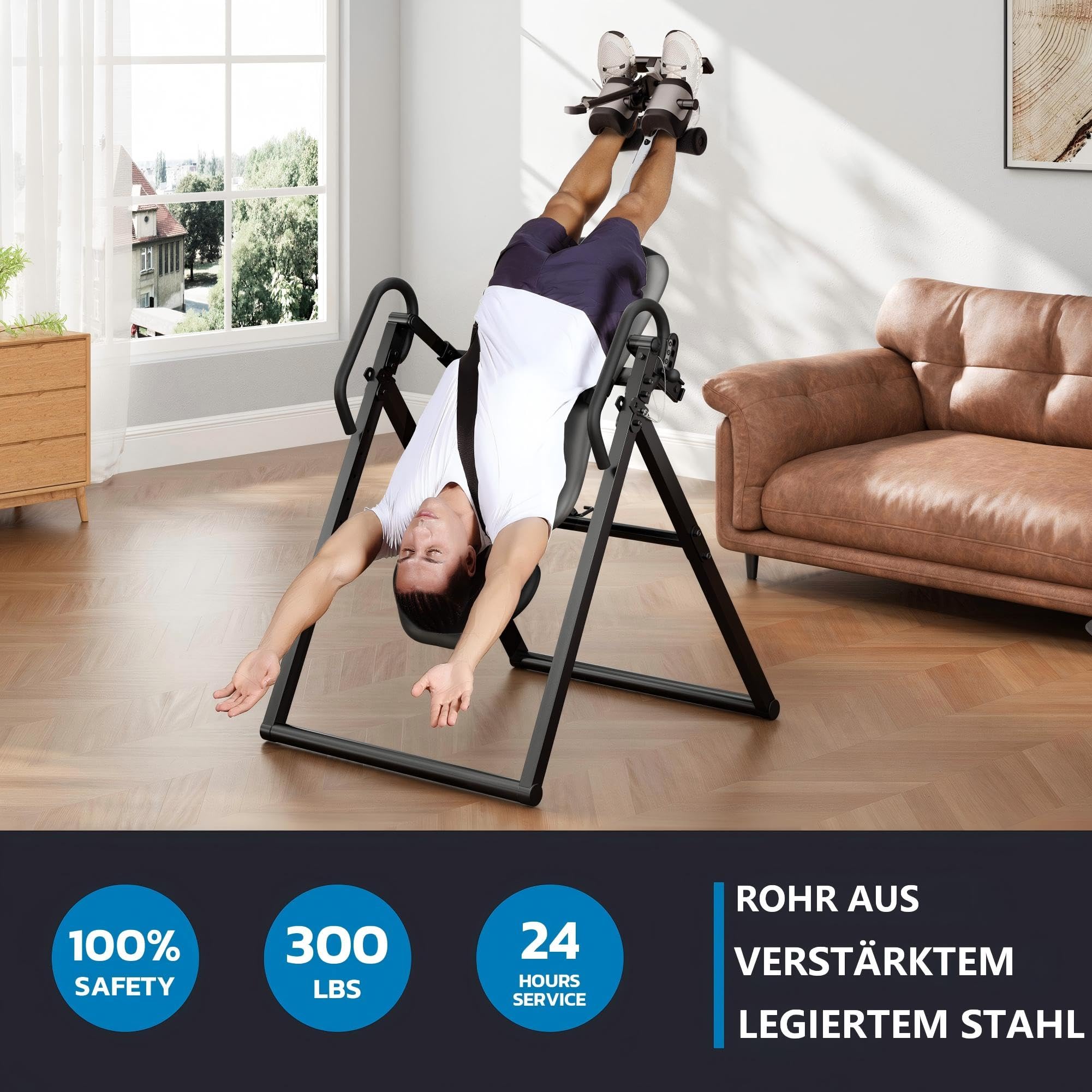 Dripex Inversionsbank, Faltbar, Verstellbar, Schwerkrafttrainer, Inversionsbank mit Kopfstütze Verstellbar Ausrüstung für Heimfitnessstudio für die Schmerzlinderung