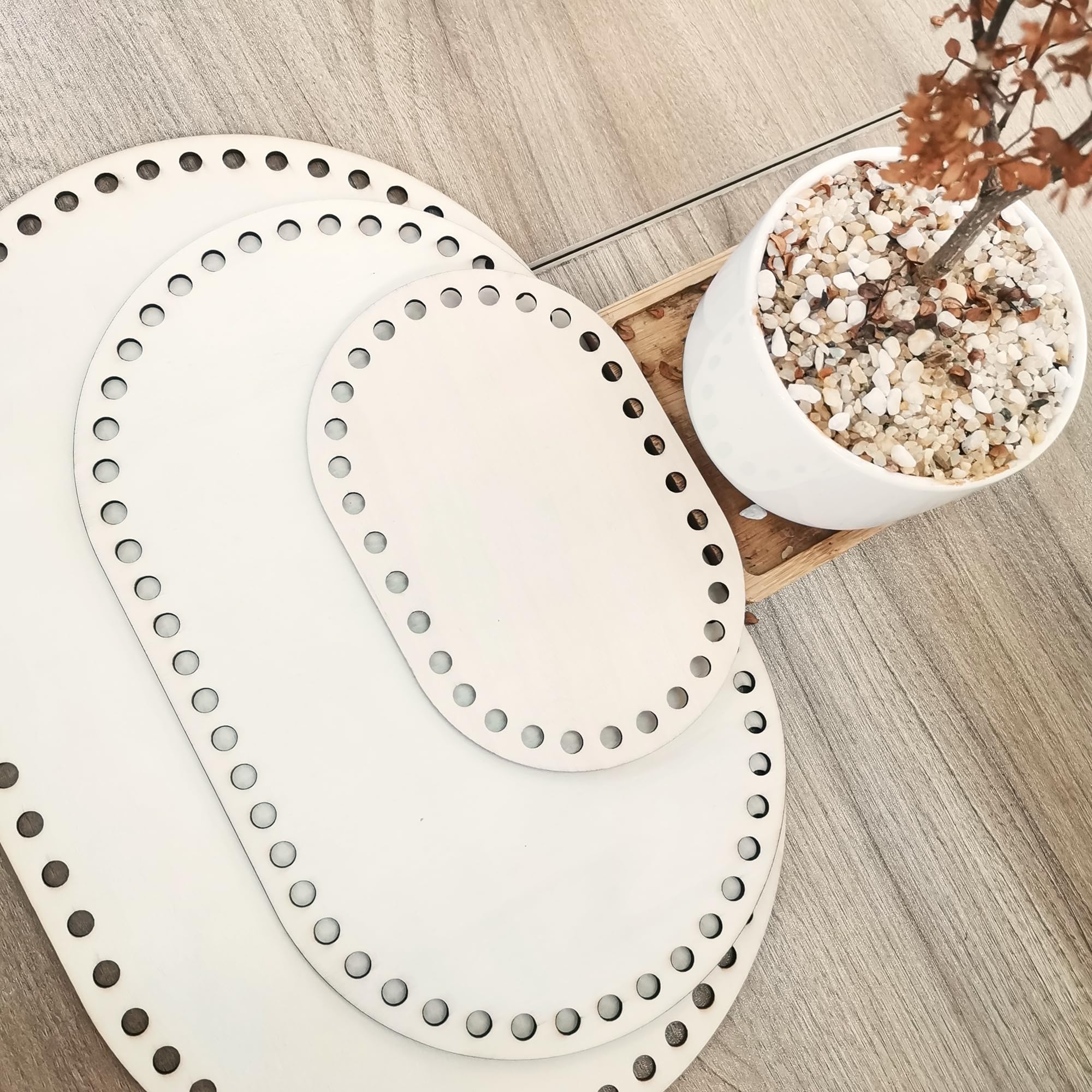 6 Pièces Fond De Panier,Fond De Sac à Crocheter,Bricolage Panier Tissage Fond,Ovales/Ronds En Bois Pour Crochet,Base De Panier Au Crochet,pour DIY Paniers Tressés Diamètre (10cm/15cm/20cm/25cm/30cm