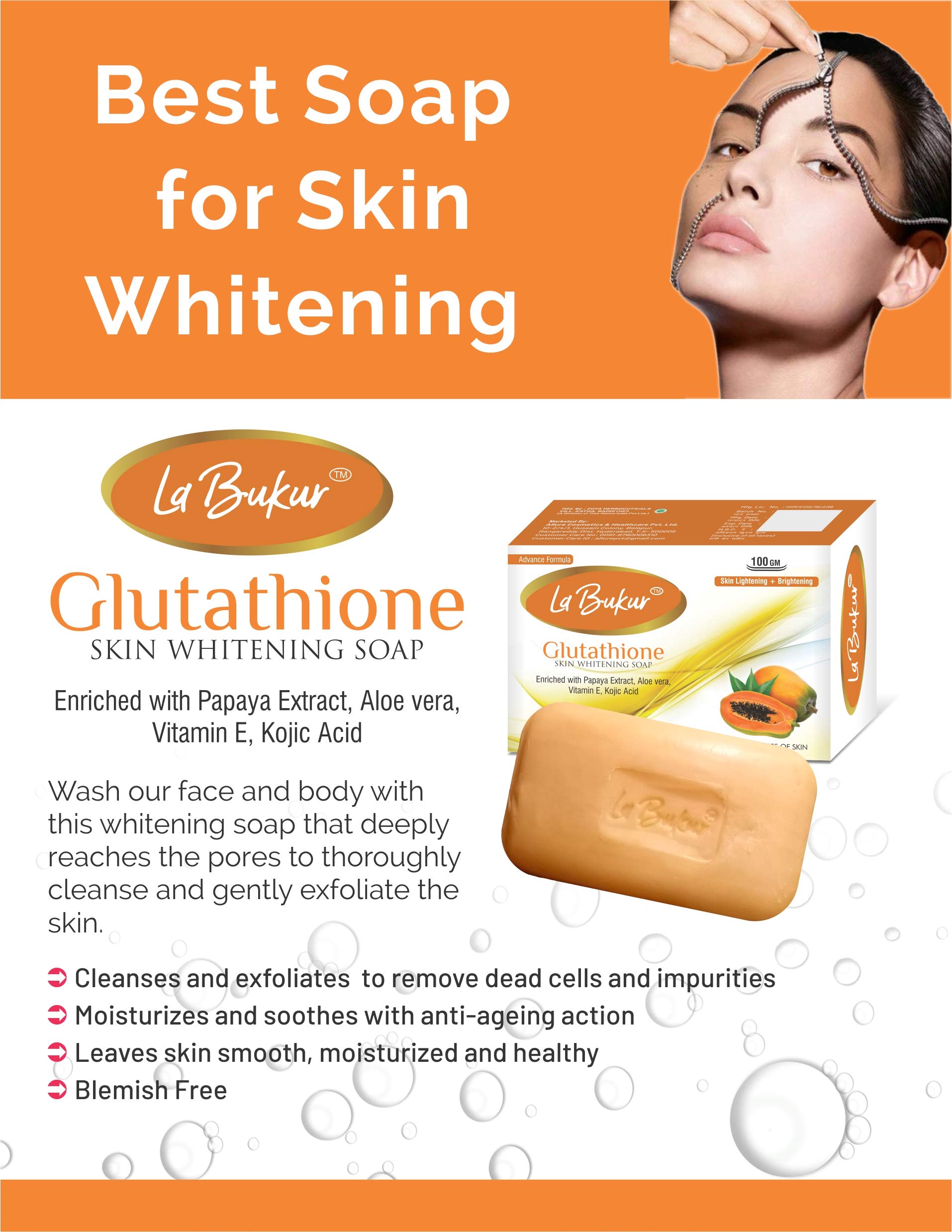 glutathione soap best brand Buy La Bukur Glutathione soap Online at Low Prices in India