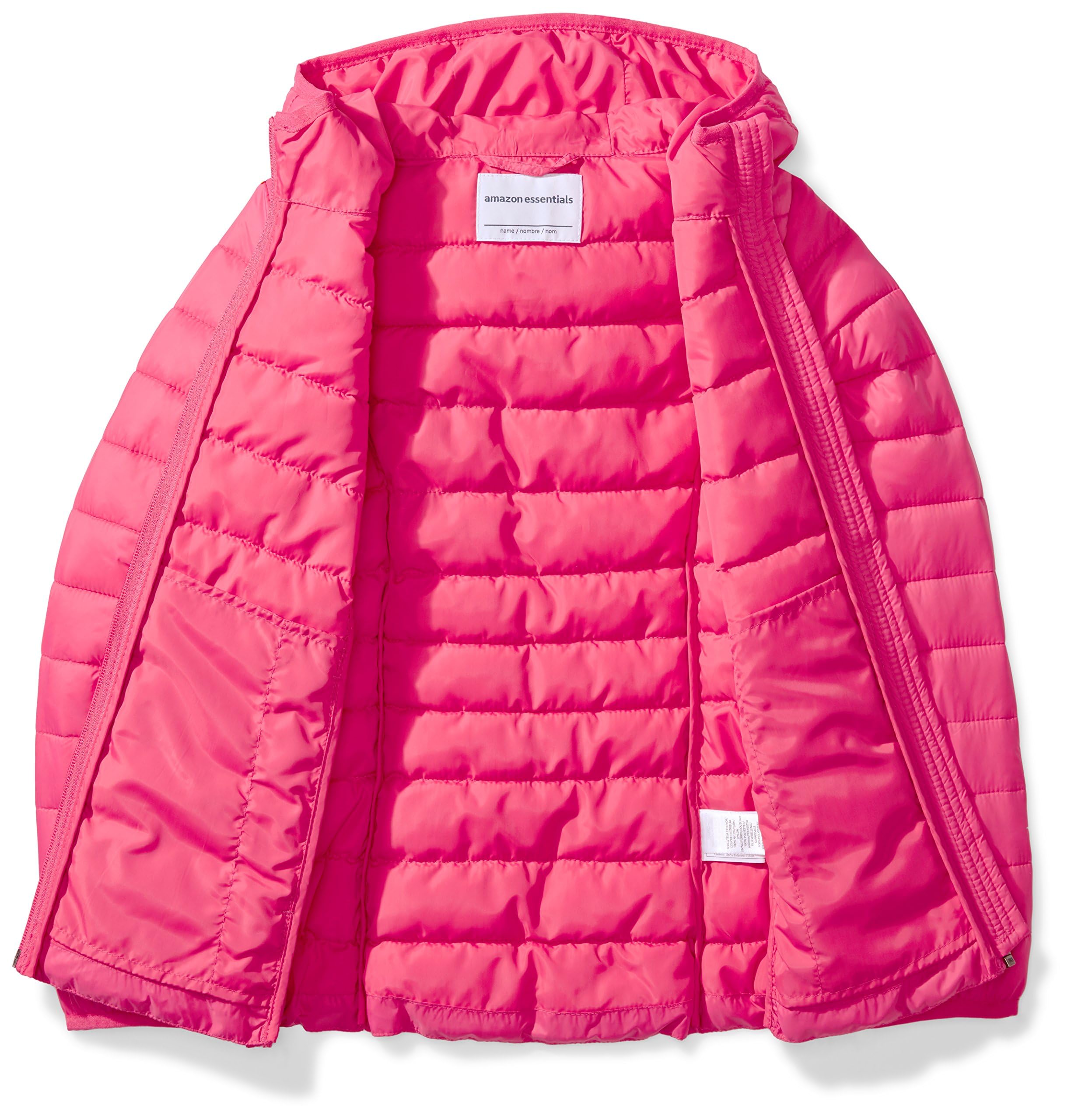 Amazon Essentials Niñas Chaqueta Acolchada con Capucha, Plegable, Ligera y Resistente a la Lluvia