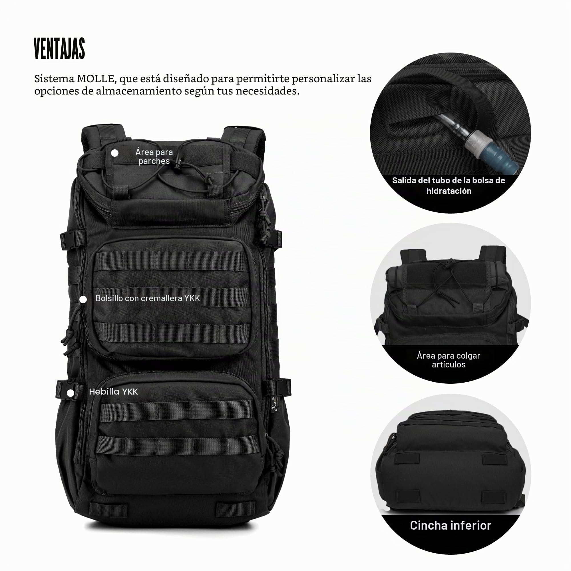 Mardingtop 25L Mochila de Senderismo Mochila Táctica con Sistema Molle | Mochila Militar Para Outdoor, Senderismo, Montañismo y Viajes