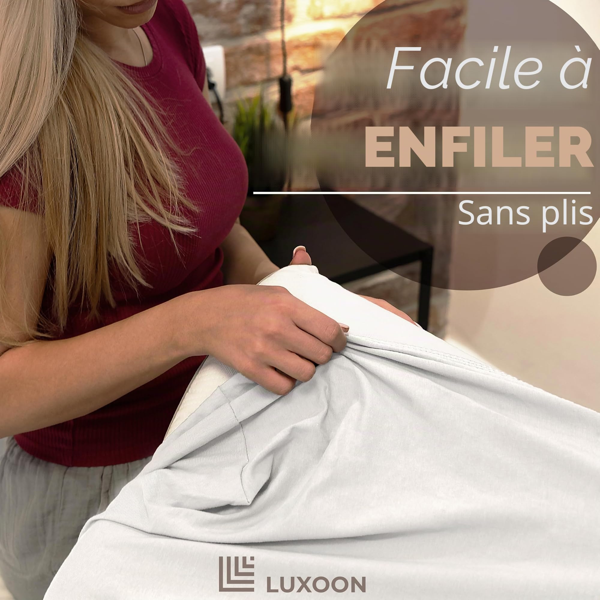 Lot de 2 housses de coussin pour santé - 95% coton/5% élasthanne, respirantes et douces, lavables, 30-45 x 50-65 cm, blanc