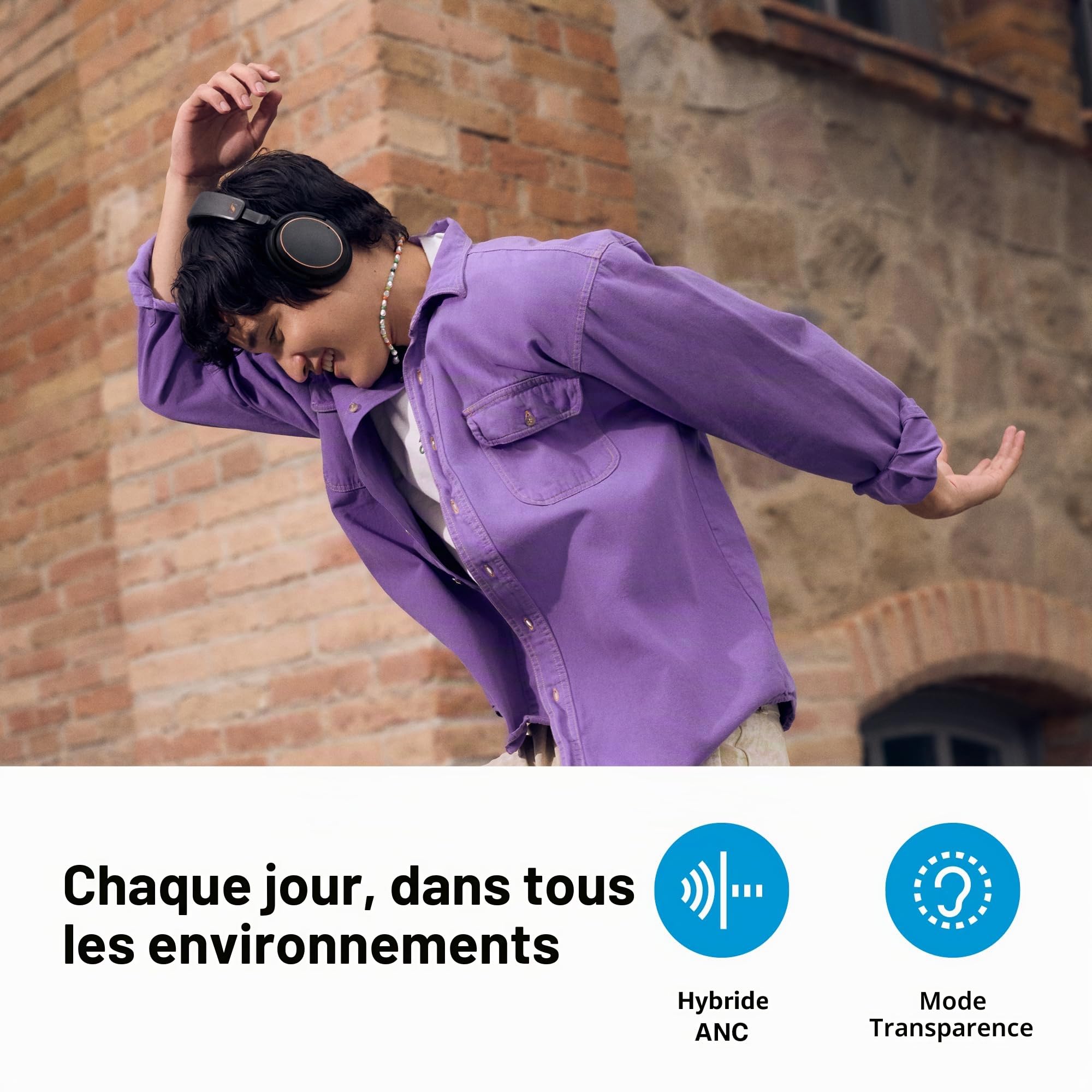 Sennheiser ACCENTUM Wireless Special Edition - Casque ACCENTUM et dongle Bluetooth BTD 600 - Batterie de 50 Heures d'autonomie, ANC Hybride, dongle avec Adaptateur USB-A/USB-C - Noir/cuivre