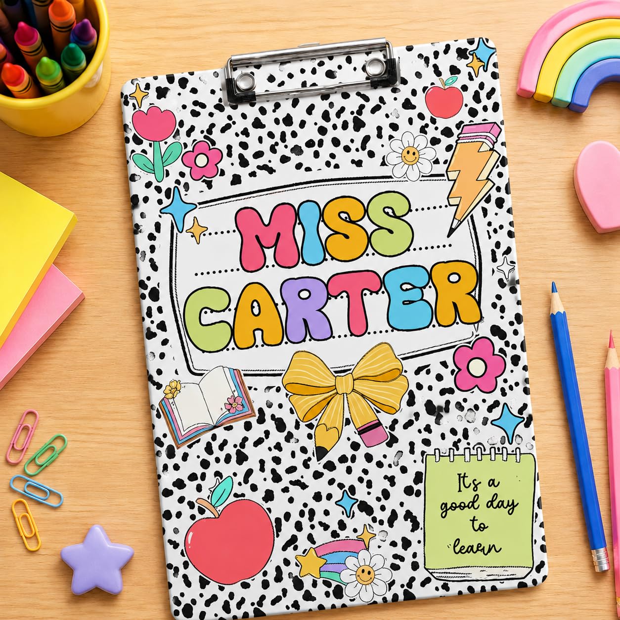 Personalised A4 Acrylic Clipboard with Name for Teachers