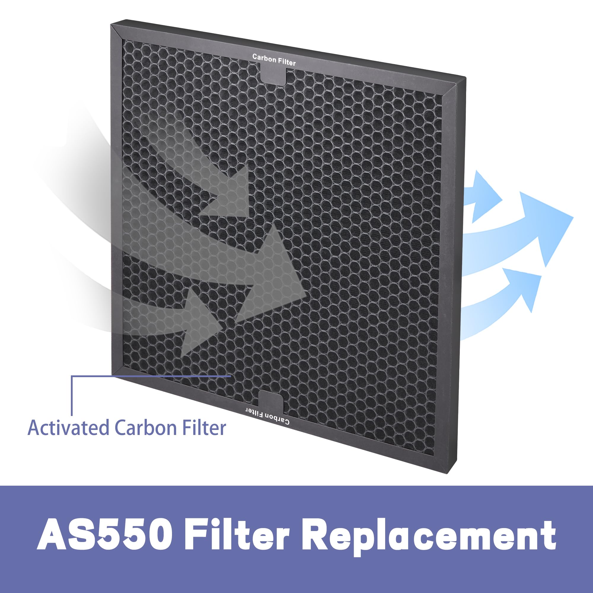 Filtros de carbón activo Popurure Air Scrubber compatibles con purificadores de aire BlueDri, VEVOR y Dri-Eaz, para Drieaz HEPA500 de 40,6 x 40,6 x 2,5 cm (paquete de 3)