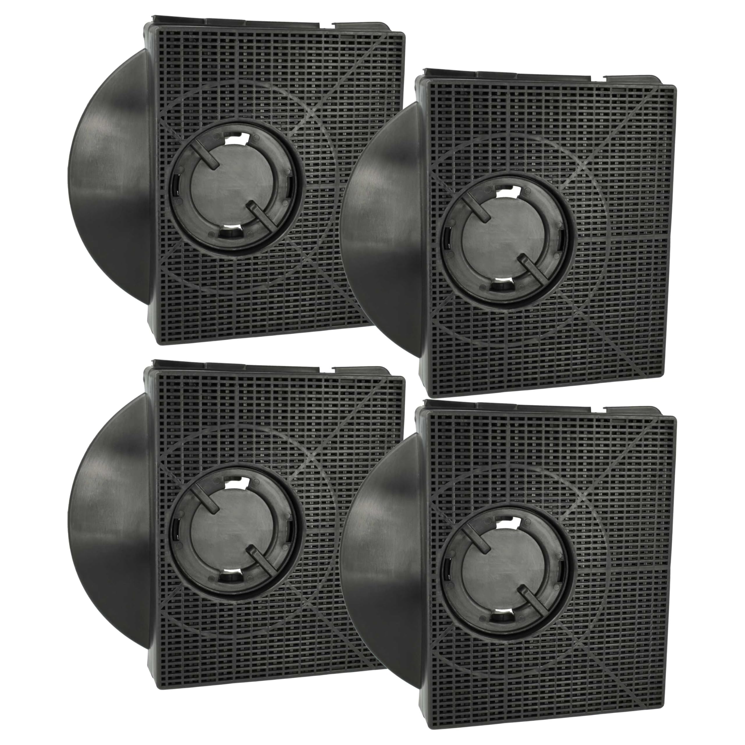 Vhbw Black 4X Activated Carbon Filter Replacement For Smeg Kitfc300 For Extractor Hood - 21.3 X 20.7 X 4.1 Cm