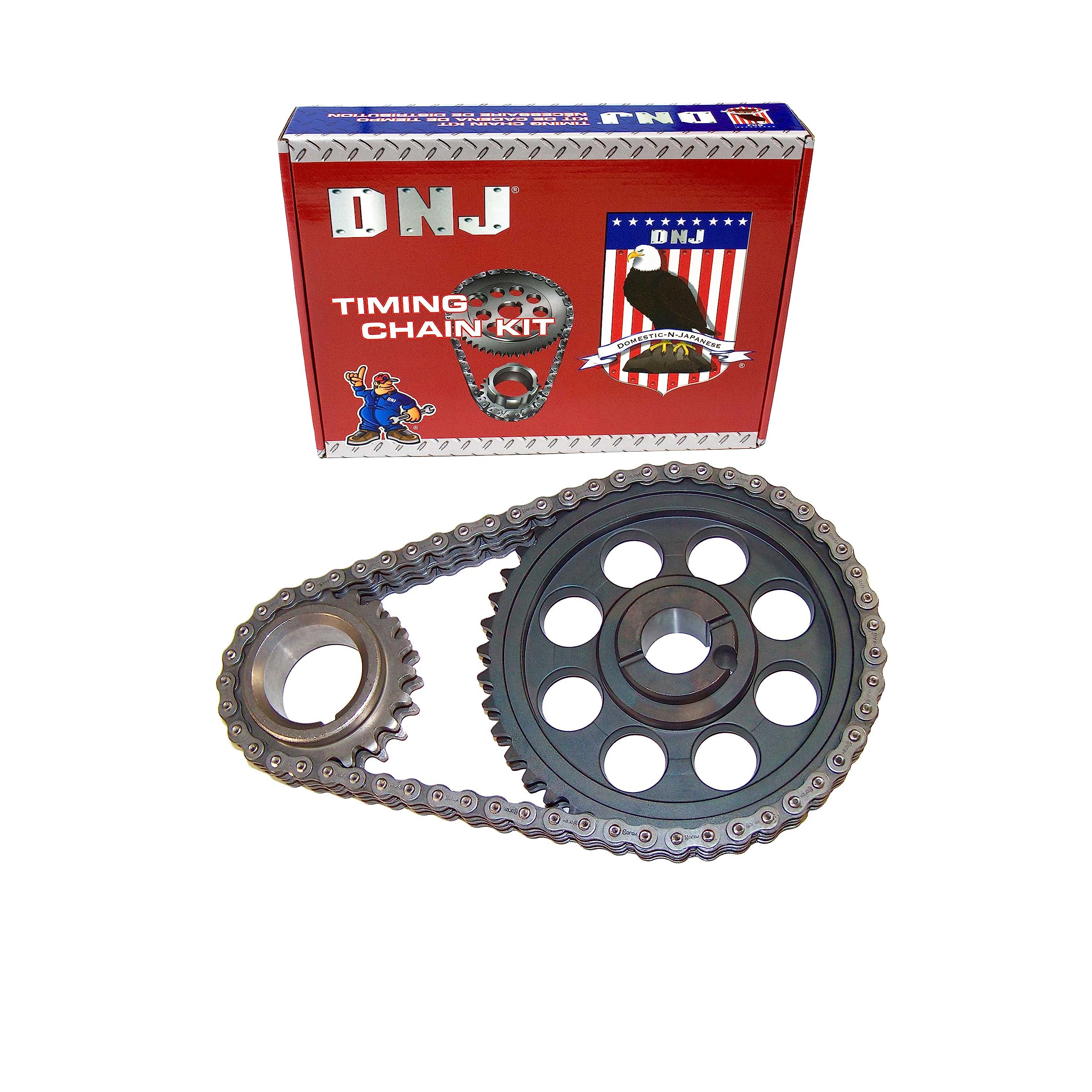 DNJ TK4113 Timing Chain Kit for 1984-2001 Ford, Lincoln, Mercury Bronco, Capri, Colony Park 5.0L-5.8L V8 16V OHV 302cid