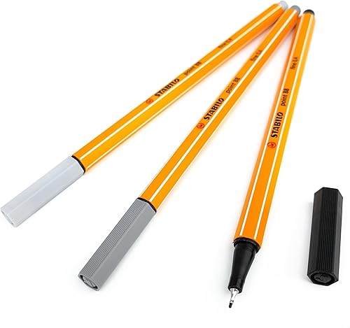 STABILO Point 88 Fineliners - Juego de 3 colores surtidos - Tonos monocromáticos