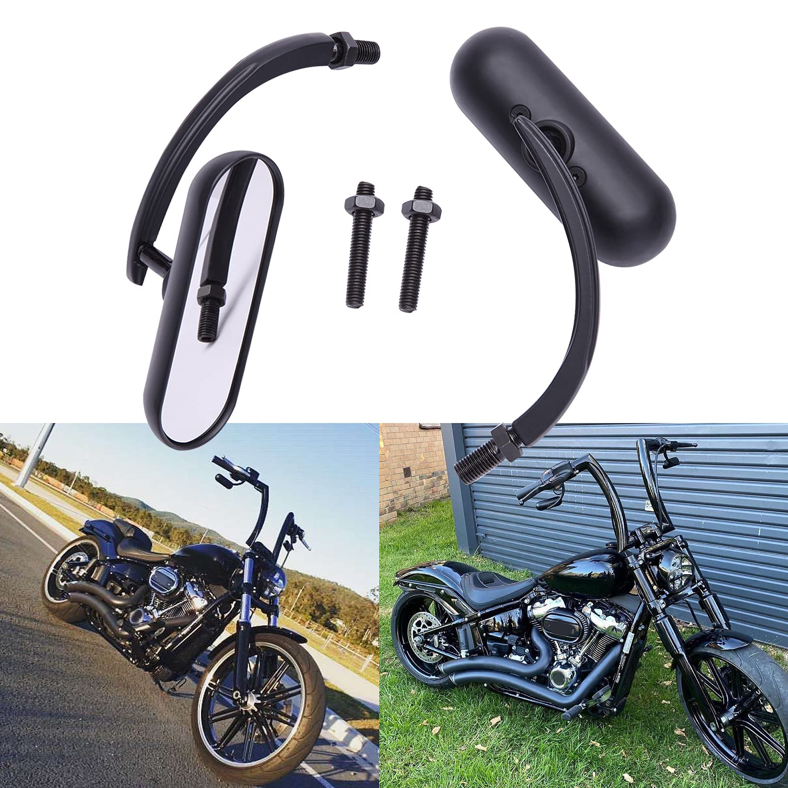 Amazon | バイクミラー オーバル 左右セット ハーレー8MM 10MM 