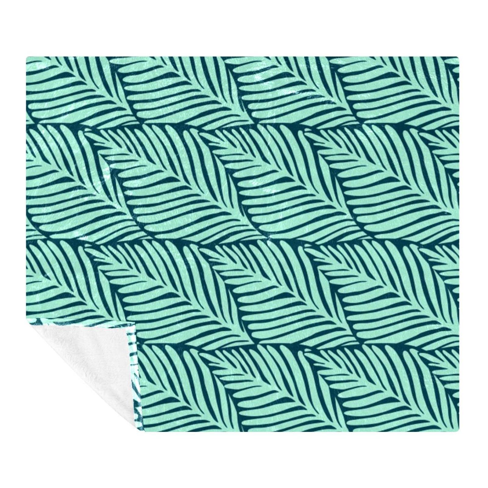Couverture légère microfibre thermique motif palmier pour adultes et enfants