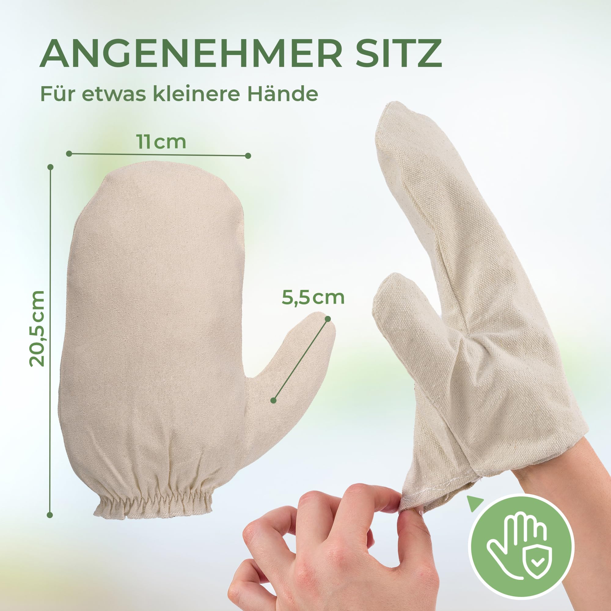 Garshan Seidenhandschuhe aus Rohseide, für wirkungsvolle Trockenmassage, Ayurveda, Peeling & Garshan-Massage, Qualität von MASSAGE-EXPERT, klein
