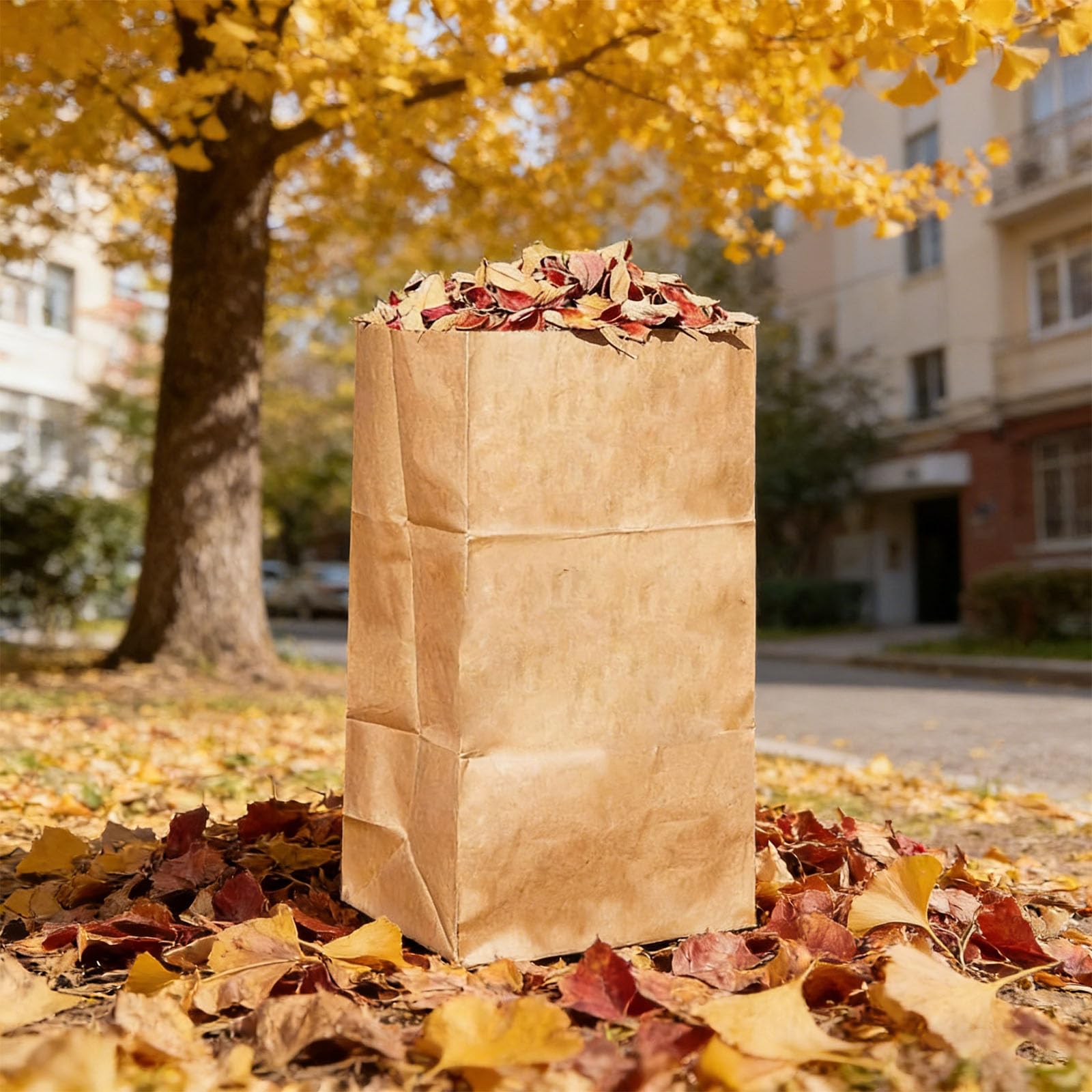 Generico Sacco Carta Artigianale a Strati Sacchetti per Raccolta Foglie Sacchetti per Prati Naturali Sacco per stoccaggio rifiuti per Giardino Esterno Uso Domestico 10" Cestino Carta Resistente
