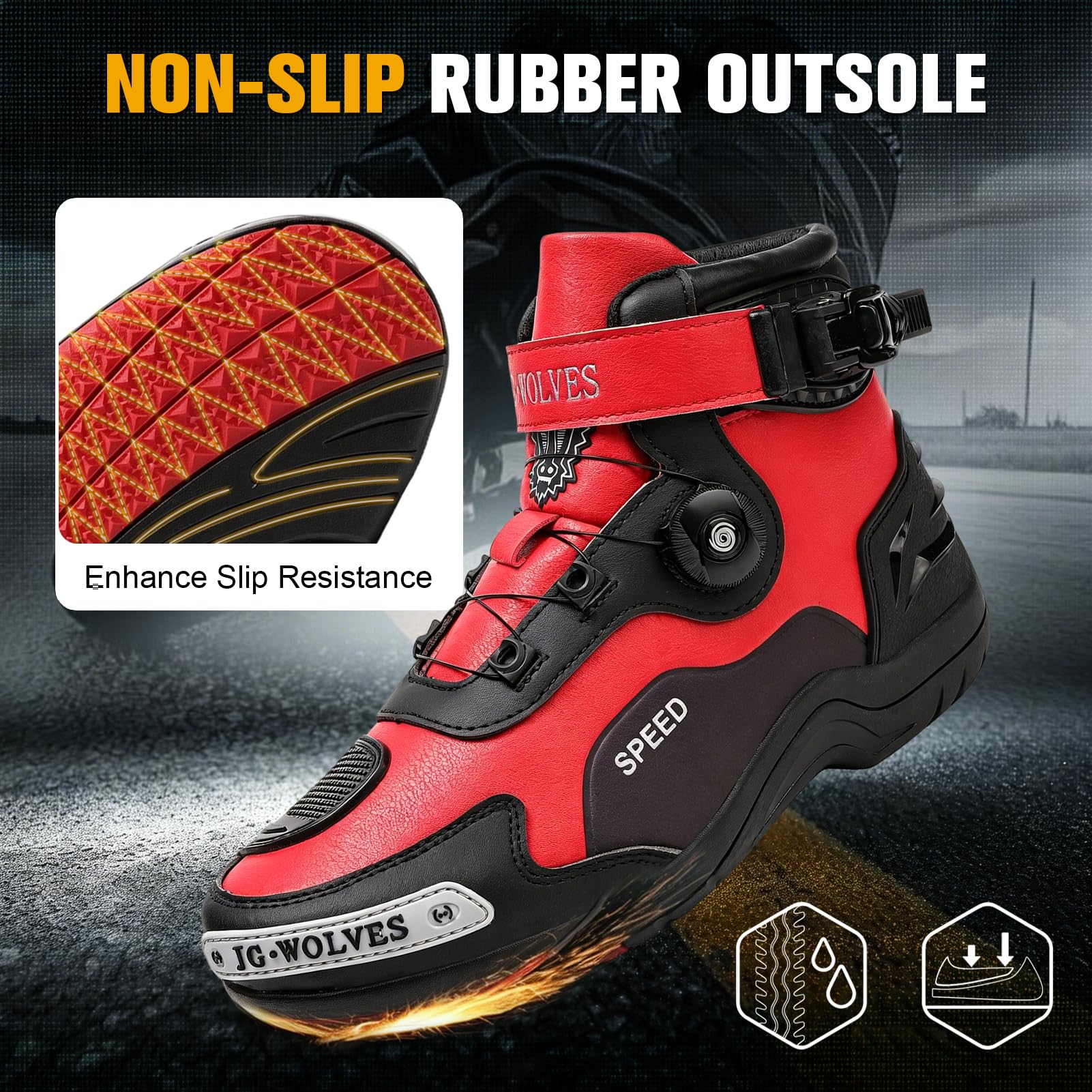 Vented Botas Moto Hombre Cuero Zapatillas ATOP Verano Calzado Motorista