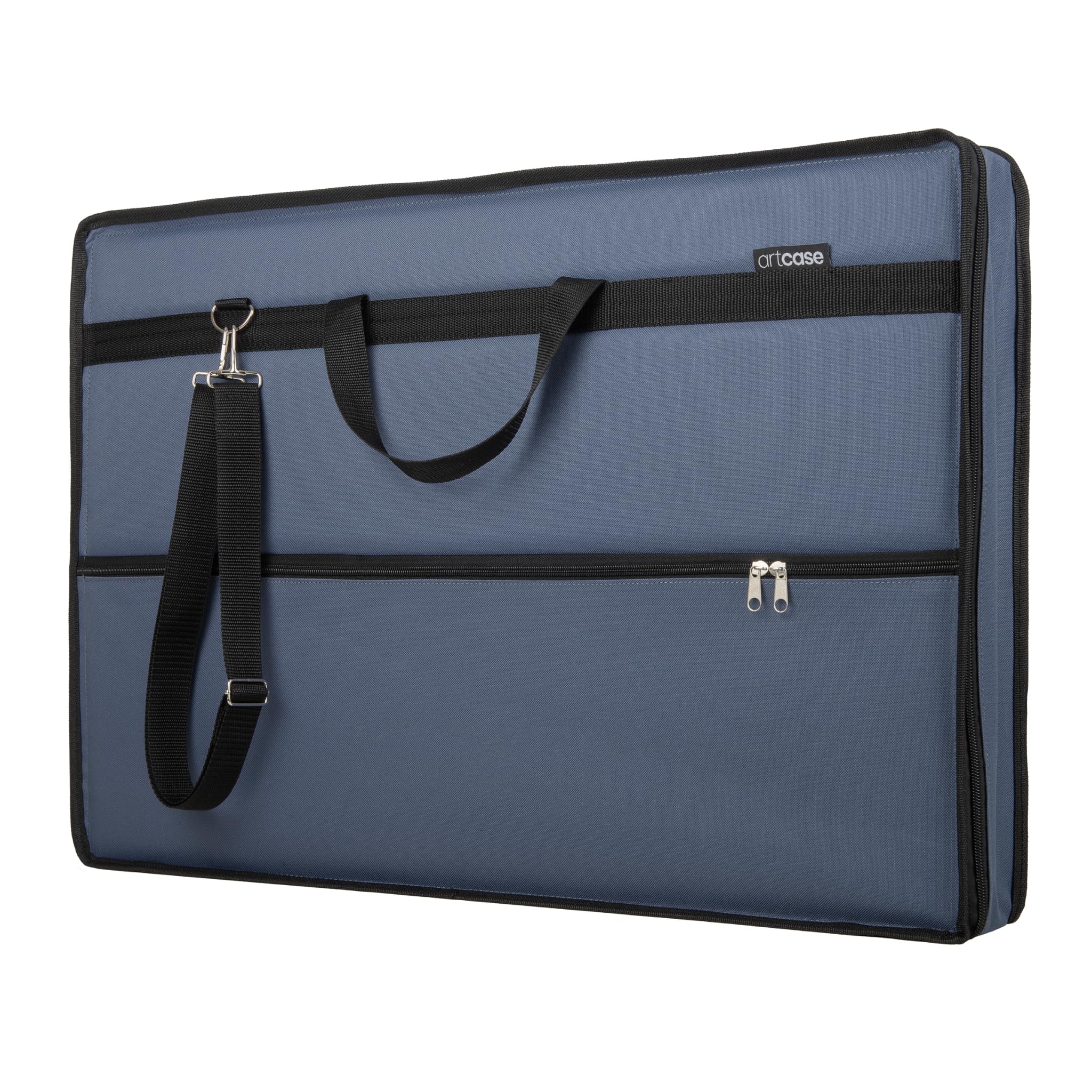artcase max DIN A2 - Artist Portfolio case, hardcover Drawing Folder DINA2, Document Transport Bag, 70 x 49 x 8 cm, Storage Art case, Waterproof, Polyester, Large Format, Hard-Cover (Denim Blue)