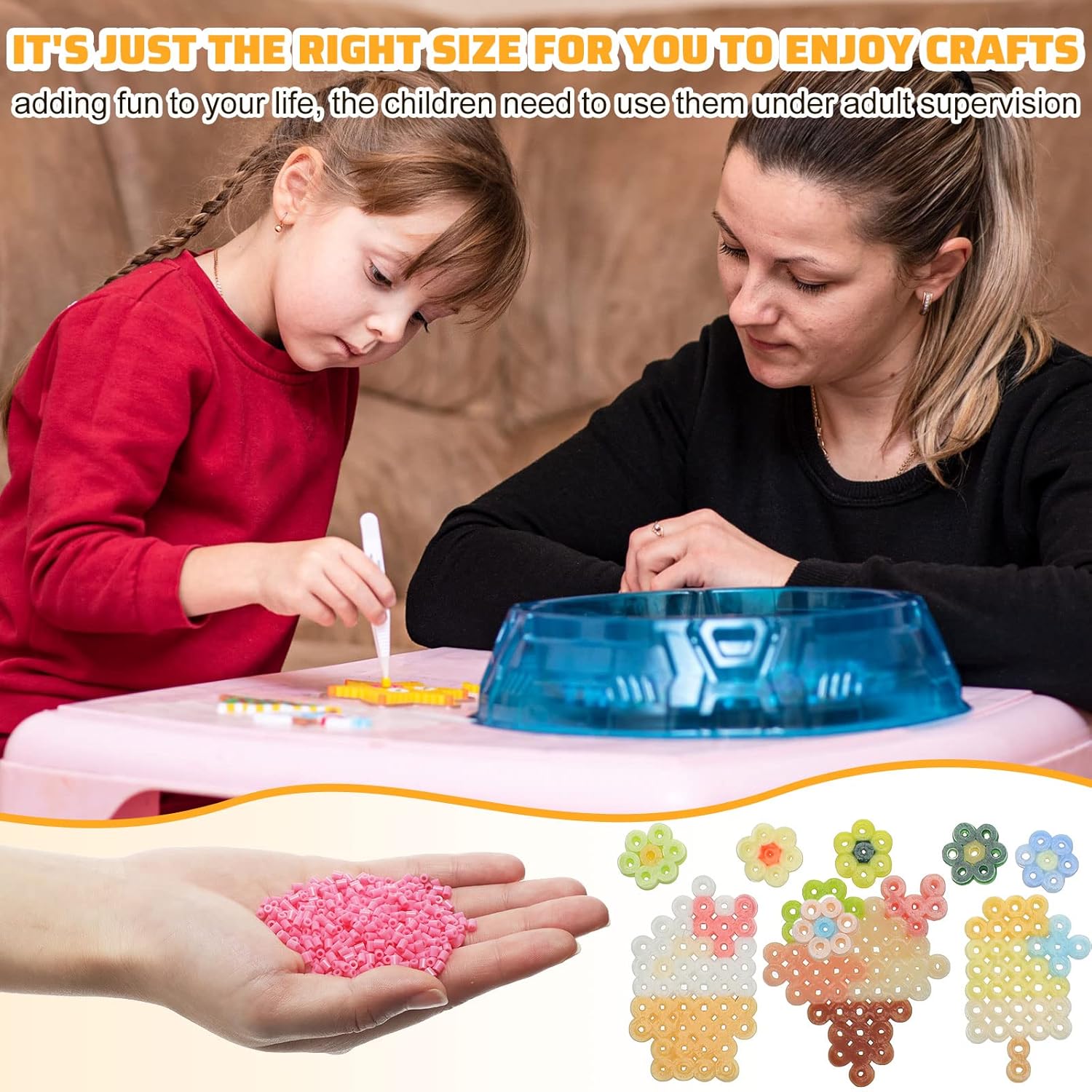 Lenwen 72000 Pcs Assorted Mini Fuse Beads 2.6 mm 72 Colors Fuse Beads Craft Set Bulk for Crafts Kids Christmas Birthday Gift Arts Supplies, Multicolor - Image 6