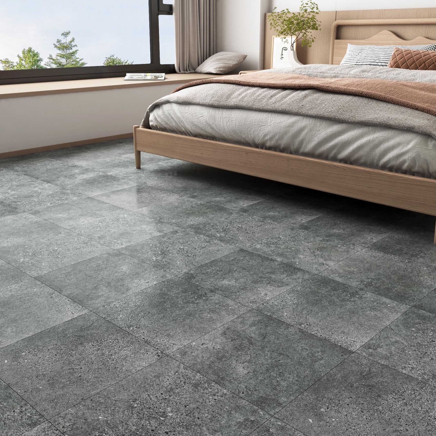Decotalk Adesivi Per Piastrelle Effetto Cemento Pavimento Grigio 30X30cm 30 Pezzi Rivestimento Pavimento Adesivo Piastrelle Cucina Pavimenti Impermeabili PVC Adesivi Grigie Camera da Letto