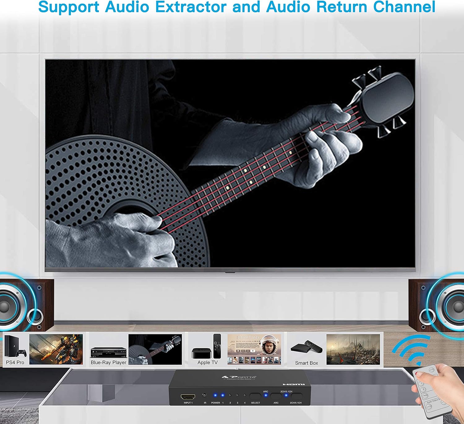 Portta HDMI Switcher Audio Extraction Diagram