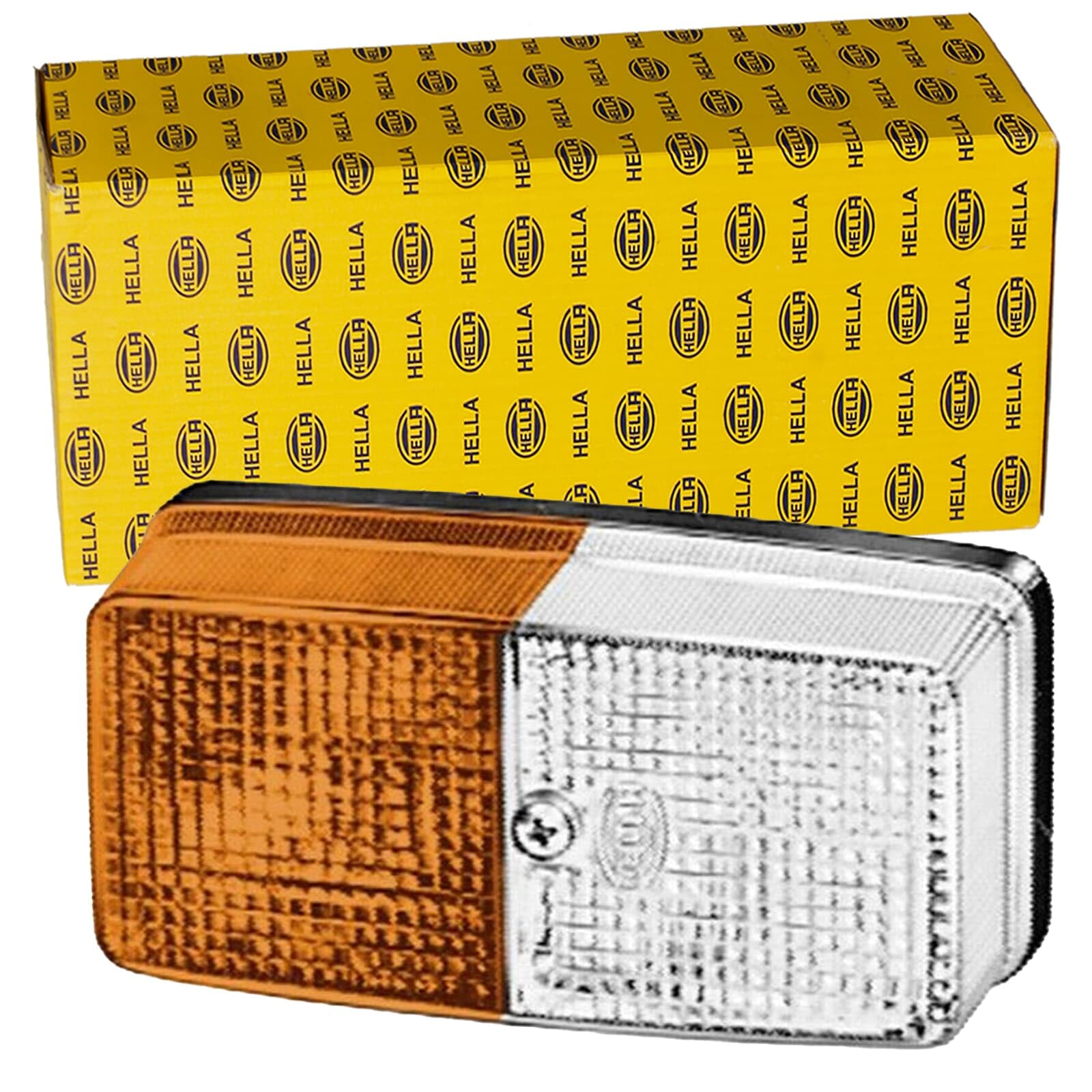 HELLA 2BE 003 347-001 Piloto intermitente - Halógena - 24/12V - montaje exterior/montaje exterior - Color de tulipa: blanco/amarillo - Conector: Contacto de engarce - izquierda/derecha - Cant.: 1