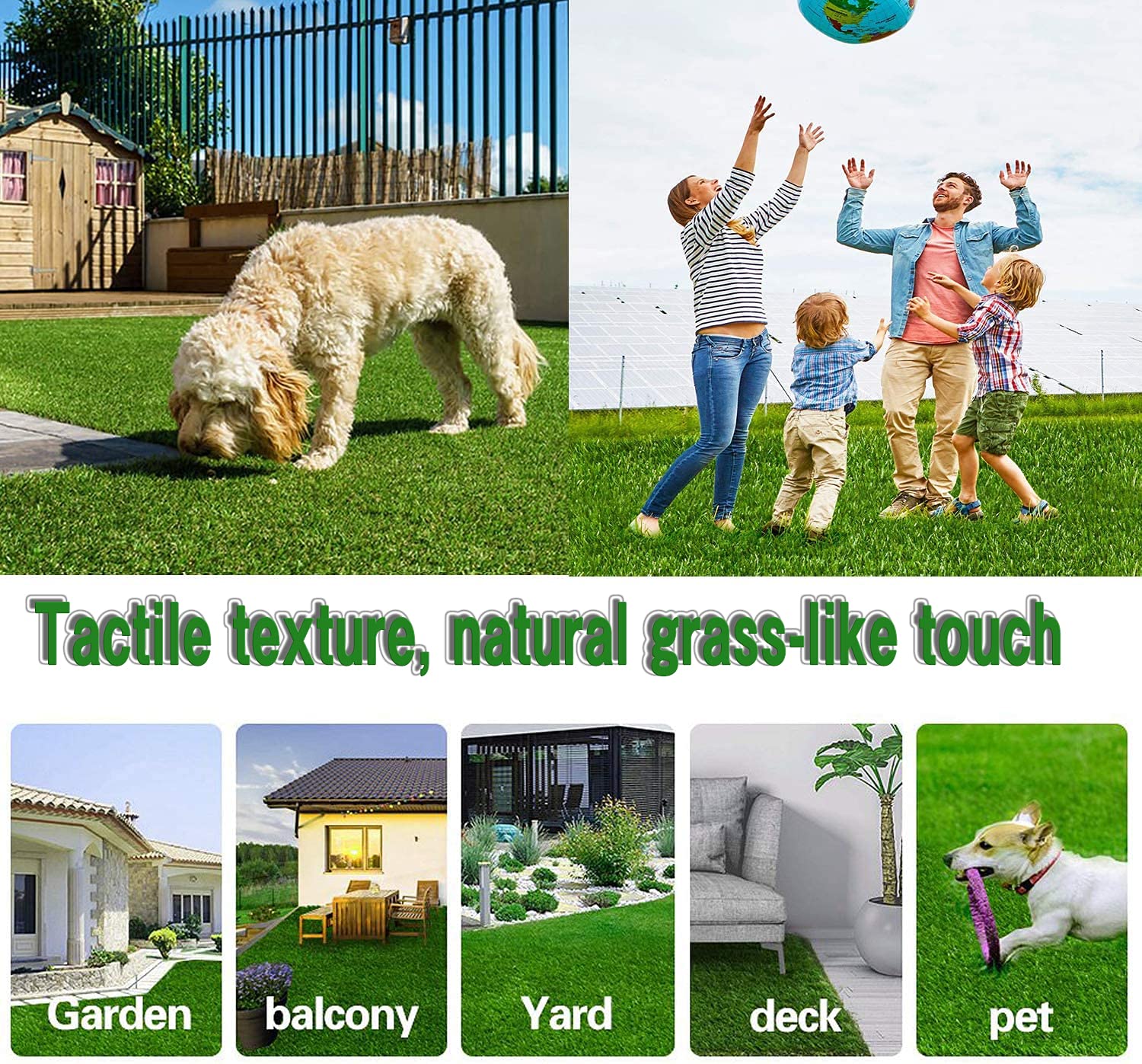 Heyroll Tappeto erboso artificiale in erba artificiale, 30,5 x 1,38 cm, spessore con supporto in gomma, per animali domestici, cani, giardino, prato, paesaggio, interni ed esterni