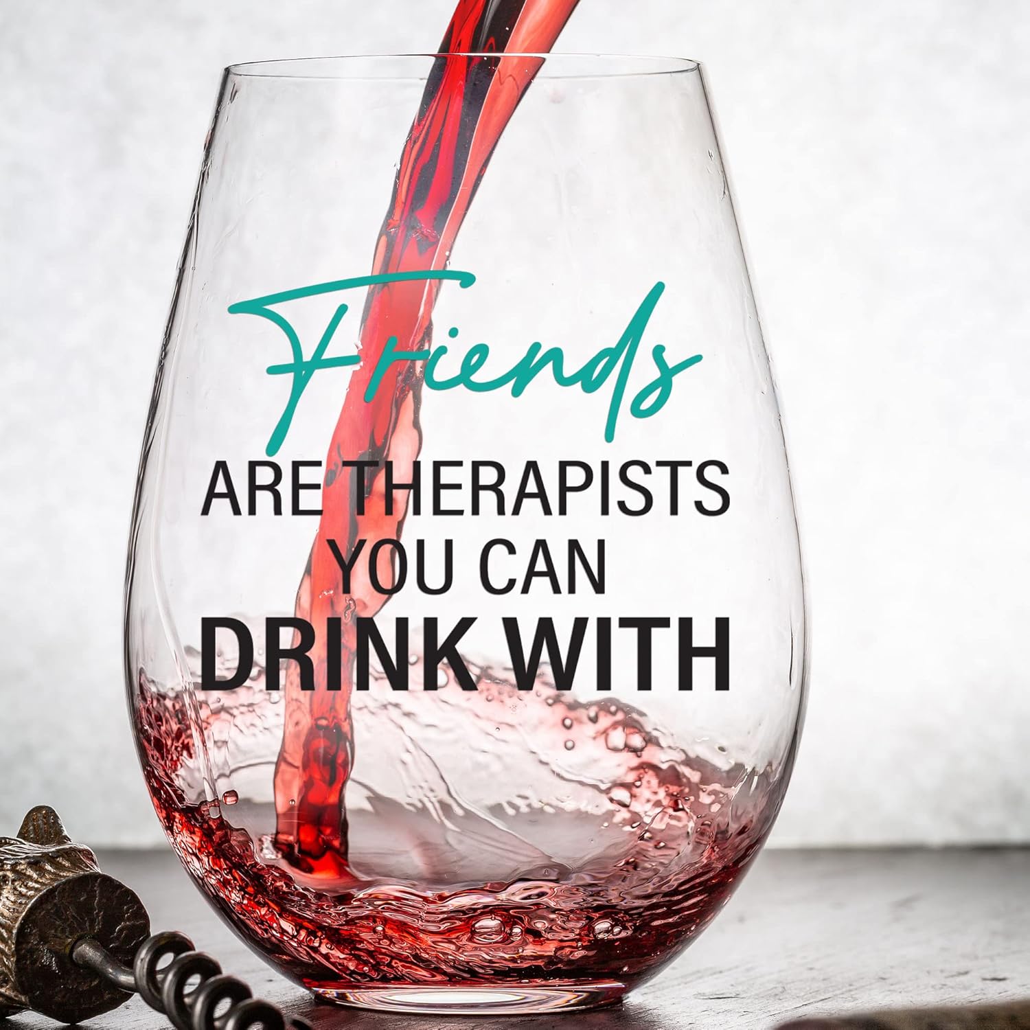 Funny Wine Glass for Women Men | Funny Christmas Birthday Drinking Glasses for Best Friend BFF | Cute Stemless Wine Glass | Unique Inappropriate Adult Humor Gift - Image 2