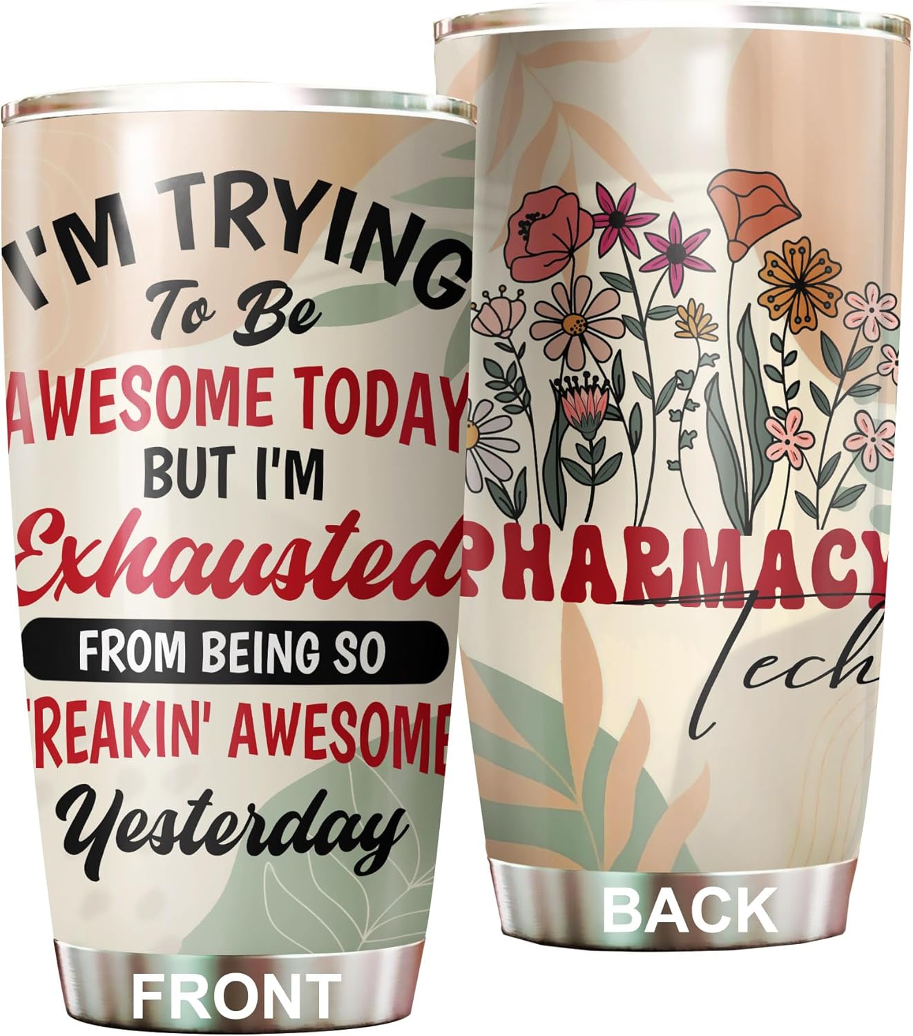 MEDROC Pharmacy Tech Tumbler Stainless Steel 20oz, Funny