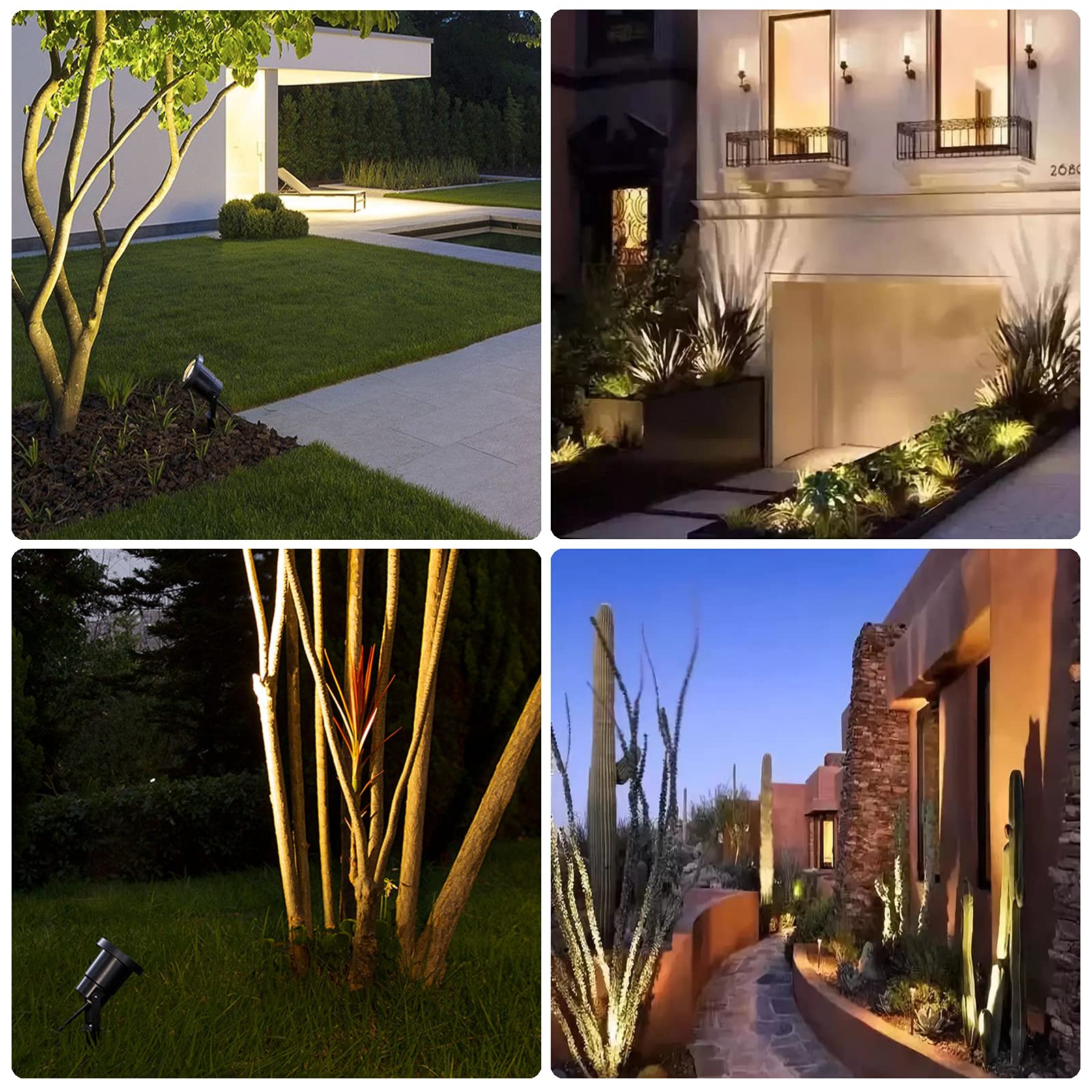 Gartenleuchte mit Erdspieß 4W LED Gartenstrahler mit GU10 IP66 Wasserdicht Gartenlampe mit Stecker Warmweiß 3000K Led Strahler für Außen Garten Rasen Baum Wiese(2er Pack)