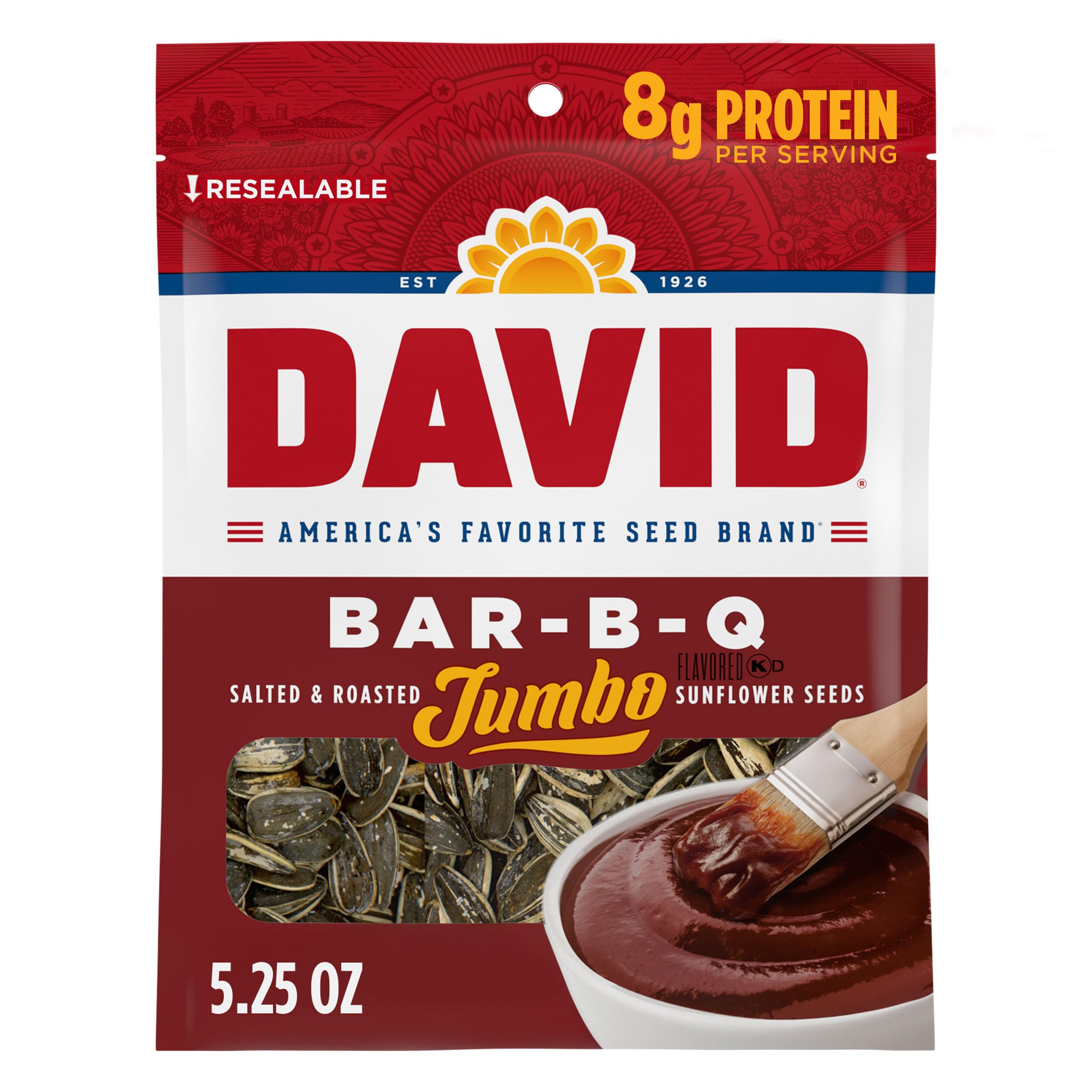DAVID Seeds Roasted and Salted Spicy Queso Jumbo Sunflower Keto Friendly