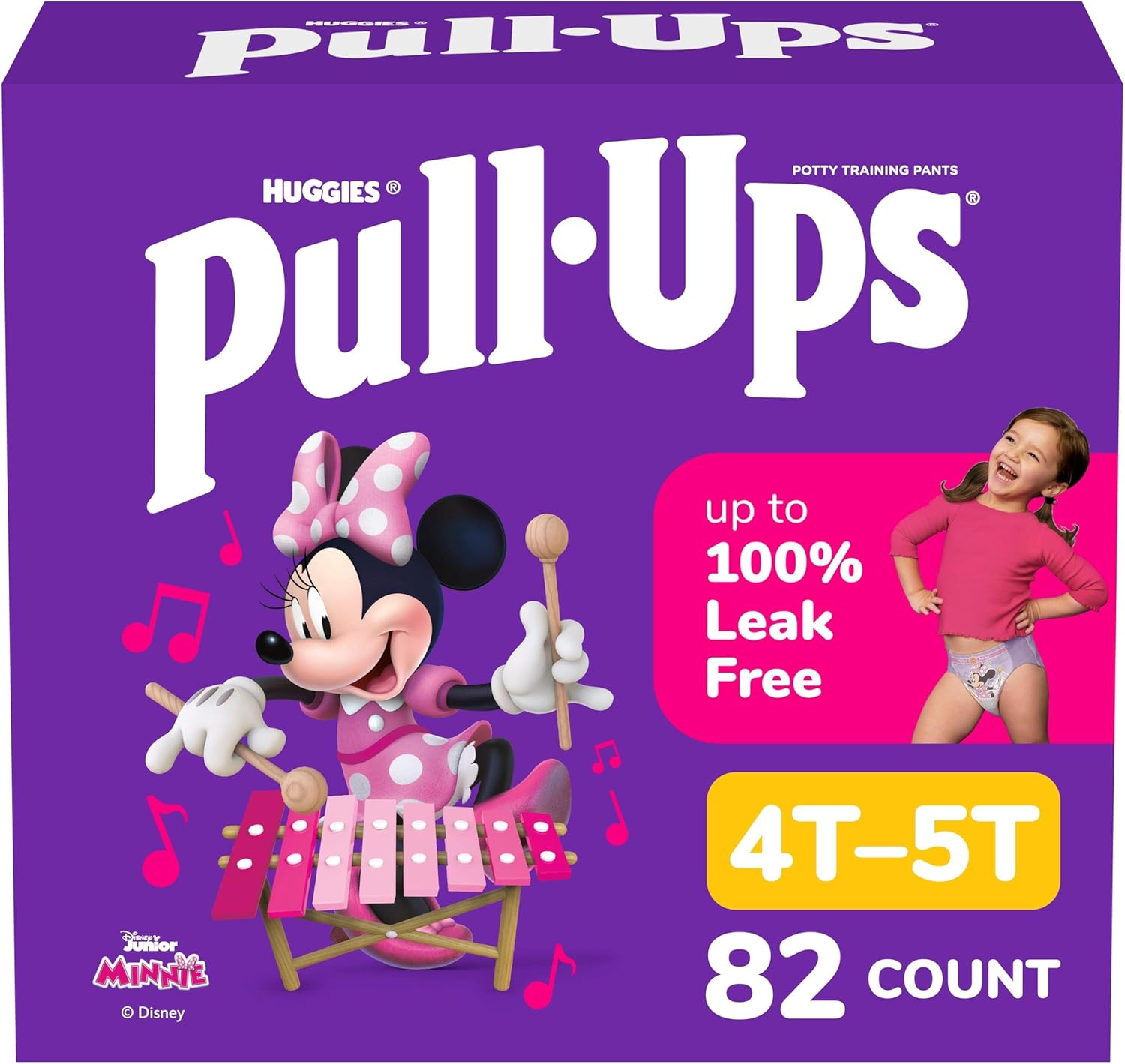 Pull-Ups Girls' Potty Training Pants, Size 4T-5T Training Underwear (38-50 lbs), 82 Count 4T-5T 82