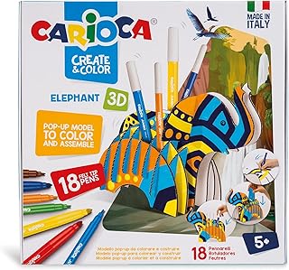 كاريوكا فيل بازل مجسم تركيب و تلوين ١٨ قلم فلوماستر بولي فينيل كلورايد