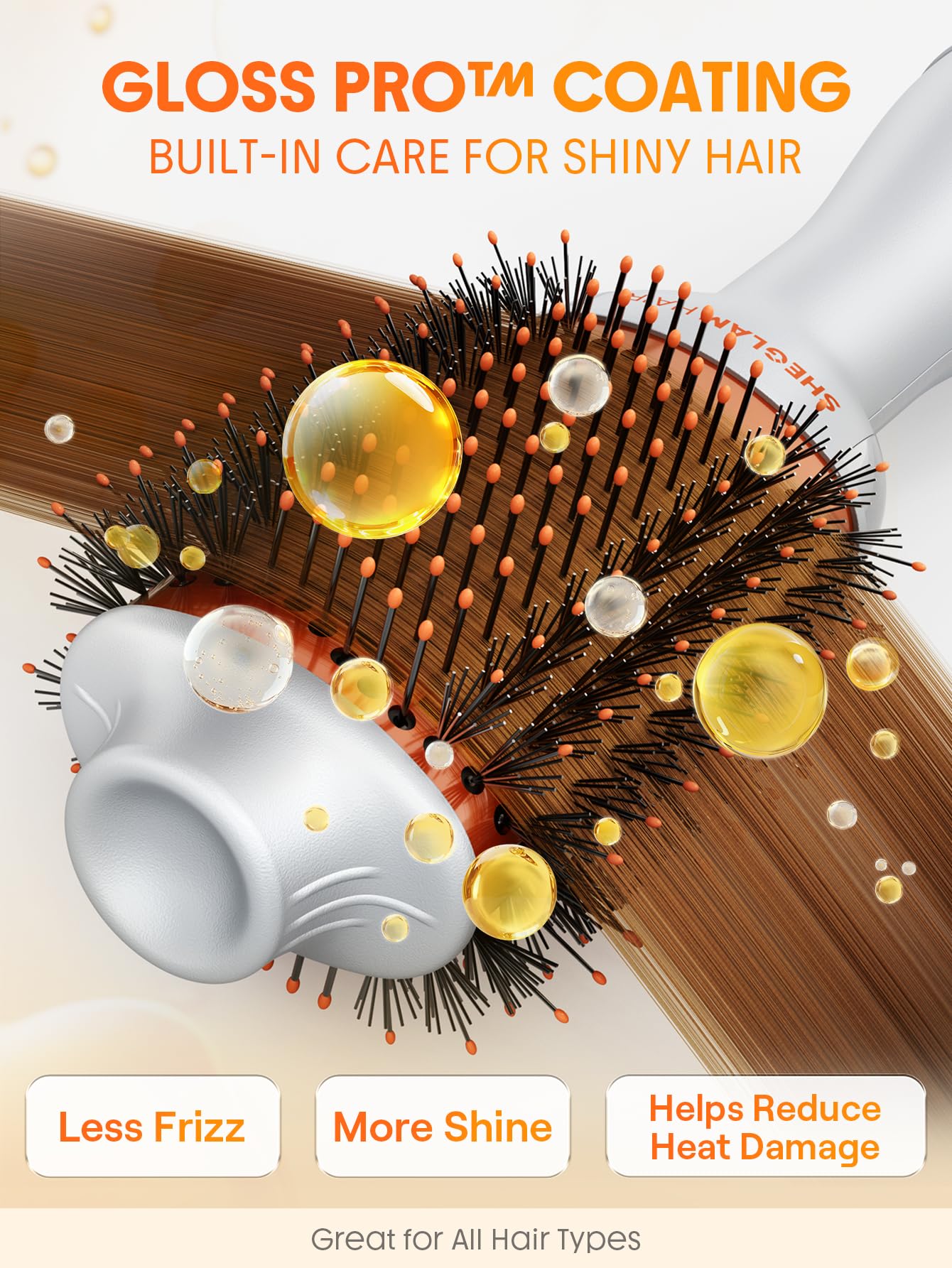 SHEGLAM Blowout Bliss Spazzola ad aria calda 4 in 1 – Asciugatura, Levigatura, Loop e Volume con cura lucida, spazzola termica, asciugatrice e Styler