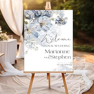 Soft Blue Wedding Decorations With Printable Daisy Floral Template, Enchanting Blue Bloom Vine For Modern Bridal Ceremony, Perfect For Indoor Or Outdoor Venue, Timeless Celebration Of Love