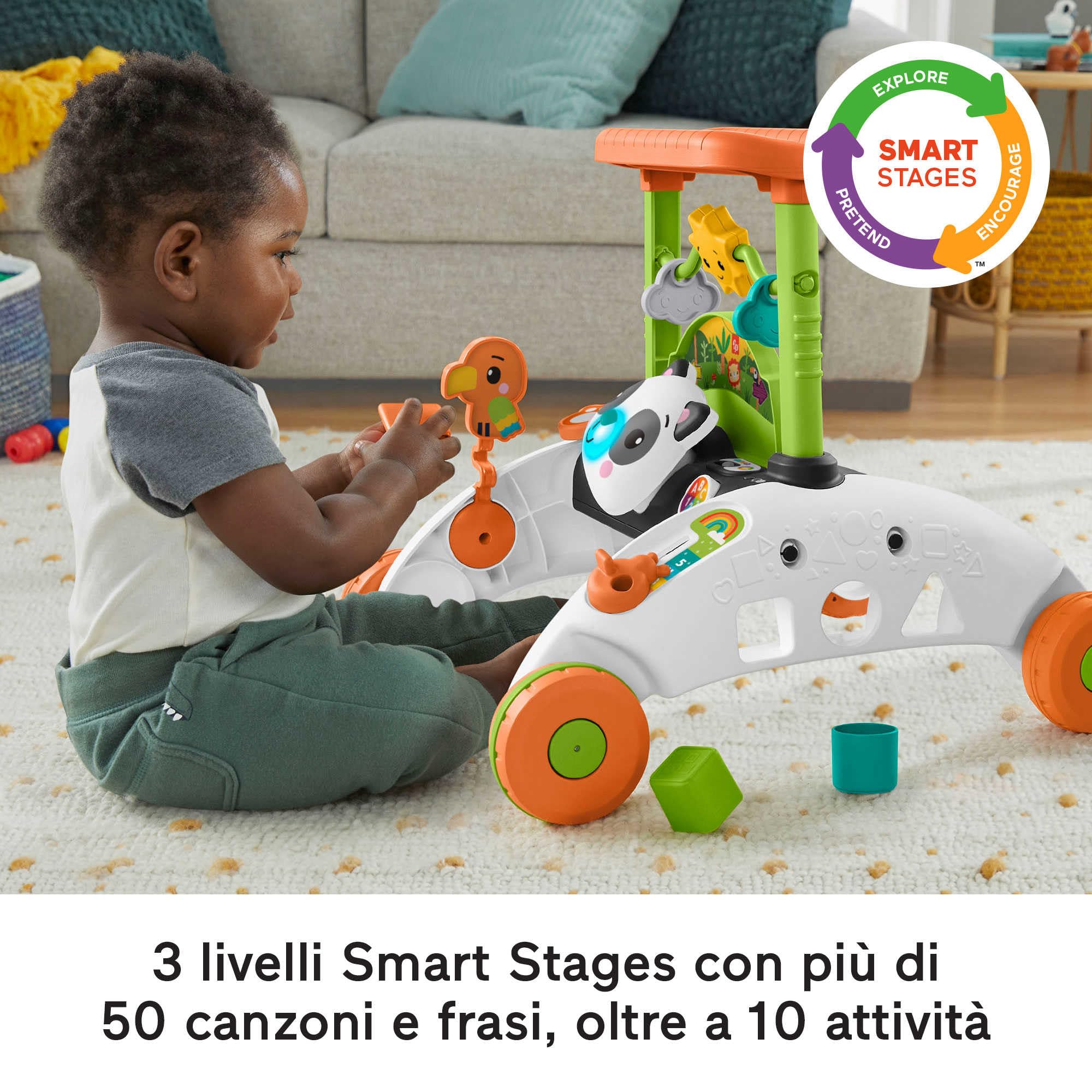 Fisher-Price Primi Passi al Volante, giocattolo ispirato a una macchina che incoraggia, Edizione: Olandese; Inglese, UK; Francese; Tedesco; Italiano; Espagnolo, Castilian, HJY73