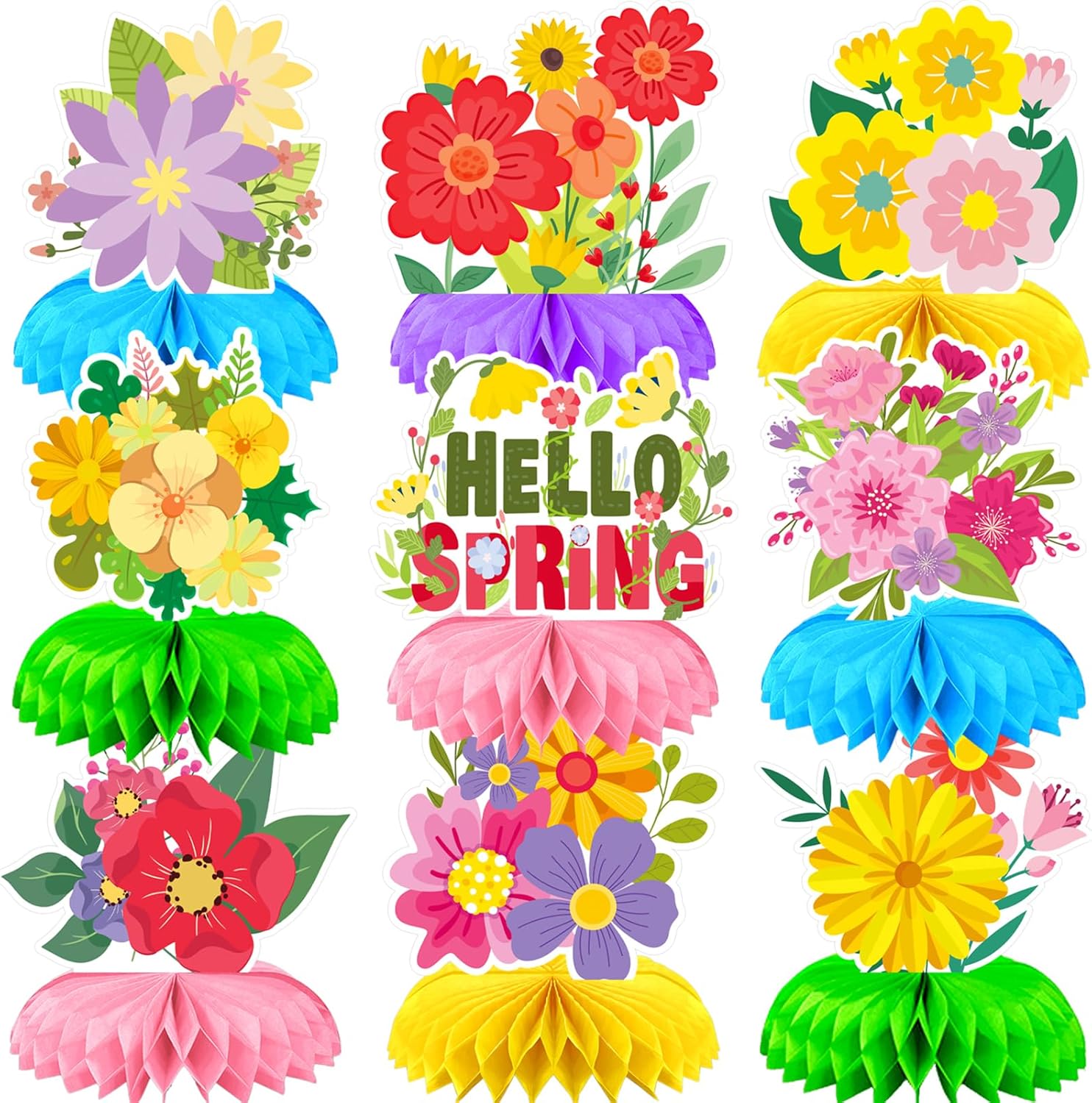 Qpout 9 PCS Spring Decorations Spring Centerpieces for Tables, Hello Spring Table Centerpieces, Spring Decor for Office Home Classroom, Spring Party Decorations Qpout 9 PCS Spring Decorations Spring Centerpieces for Tables, Hello Spring Table Centerpieces, Spring Decor for Office Home Classroom, Spring Party Decorations