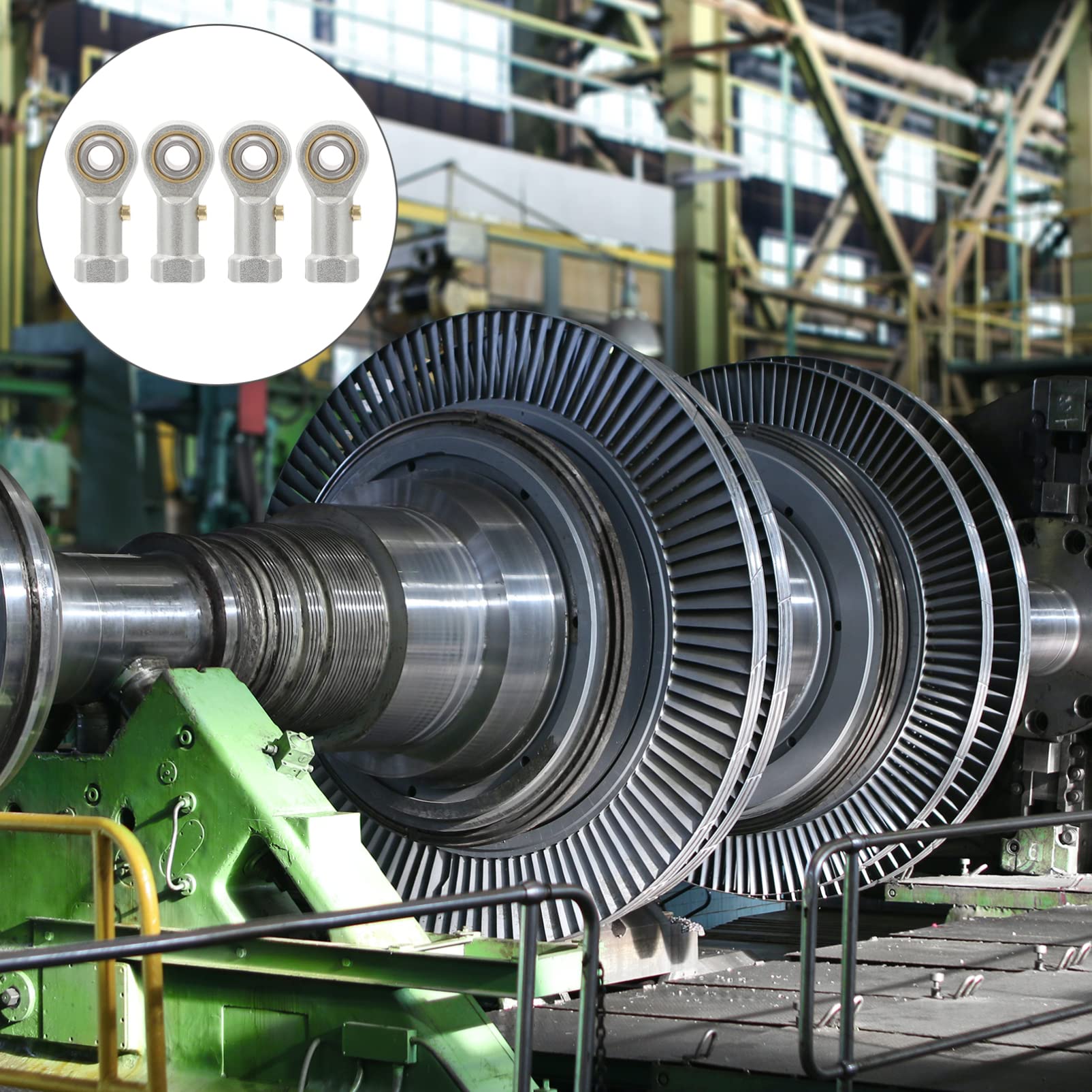 KICHOUSE 4 Pcs Right Hand Rod End Bearing Copper Base Alloy Spherical Plain Bearing Thread Ball Joint Silver Rod End Ball Bearing