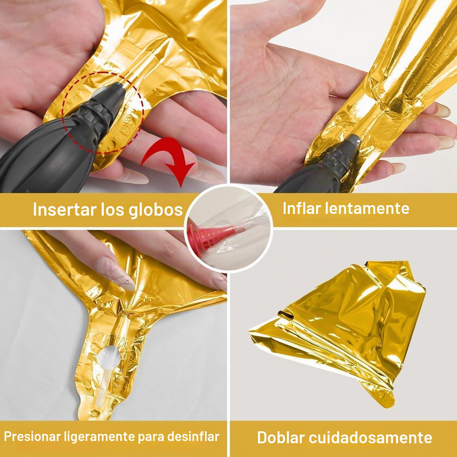 12 globos redondos dorados de aluminio, globos de bola 4D de 22 pulgadas, 15 pulgadas, 10 pulgadas, globos metálicos de lámina dorada para cumpleaños, graduación, boda, aniversario, Año Nuevo