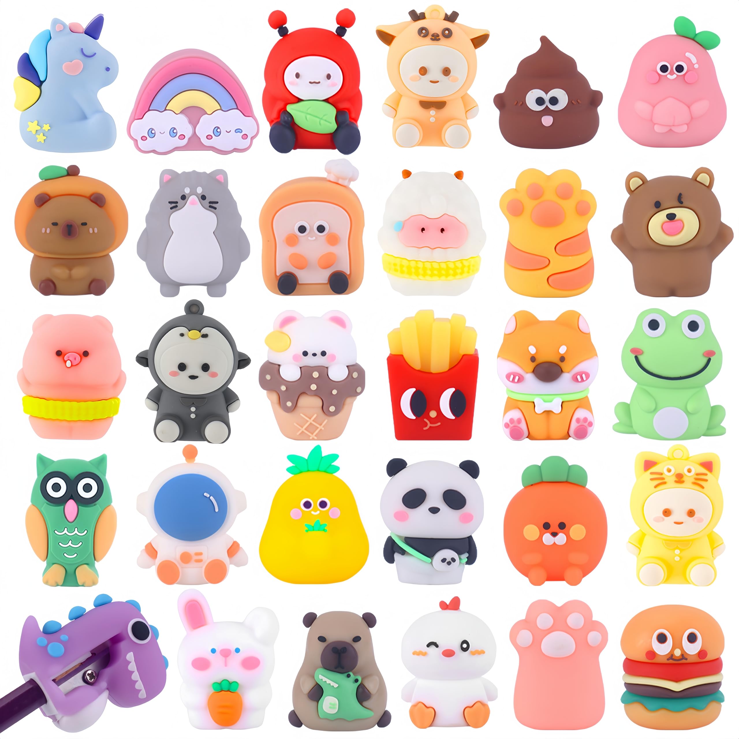 Urocza temperówka do ołówków dla dzieci, ręczna temperówka, luzem, kawaii, ręczne temperówki do ołówków, dla dzieci, do szkoły, biura, domu, 30 szt