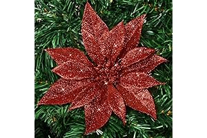 BLEUM CADE Artificial Poinsettia Christmas Decorations