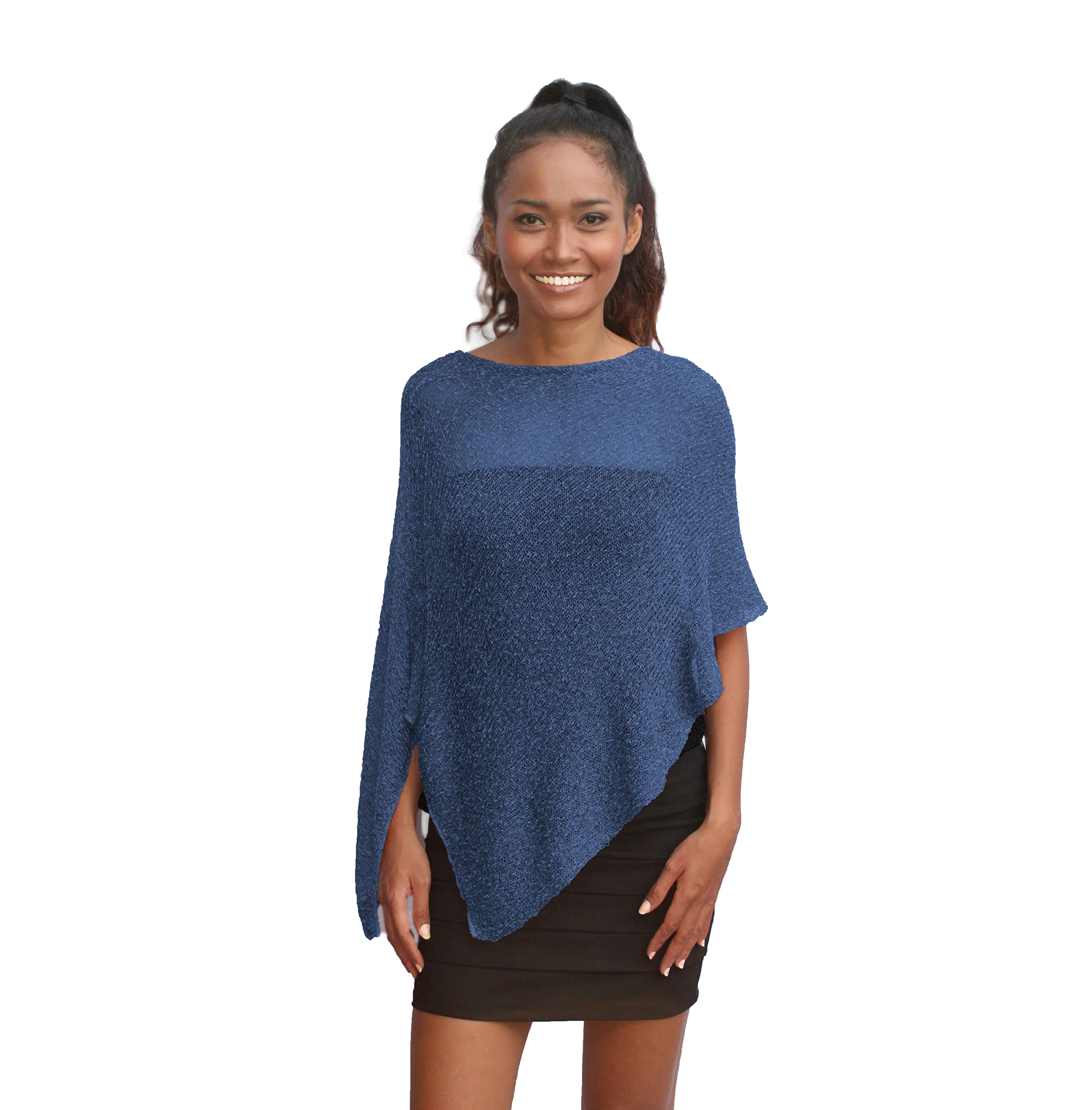 Poncho Femme - Châle Femme Elégant pour Cérémonies et Fêtes 100% Rayon avec Essence de Fleurs de Cerisier - Robe Femme Ete et Printemps