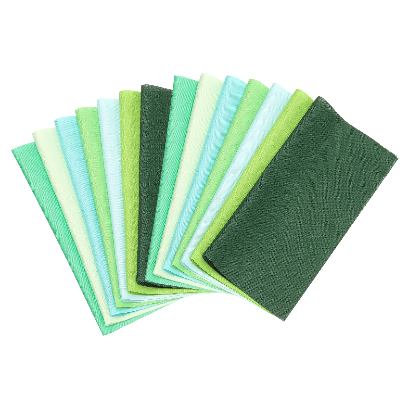 PATIKIL Cotton Fabric Bundles, 14 Pcs 20 x 20 Inch Fat Quarter Solid Color Precut Fabric Squares for Sewing Patchwork Quilting DIY Crafts, Green — image 1