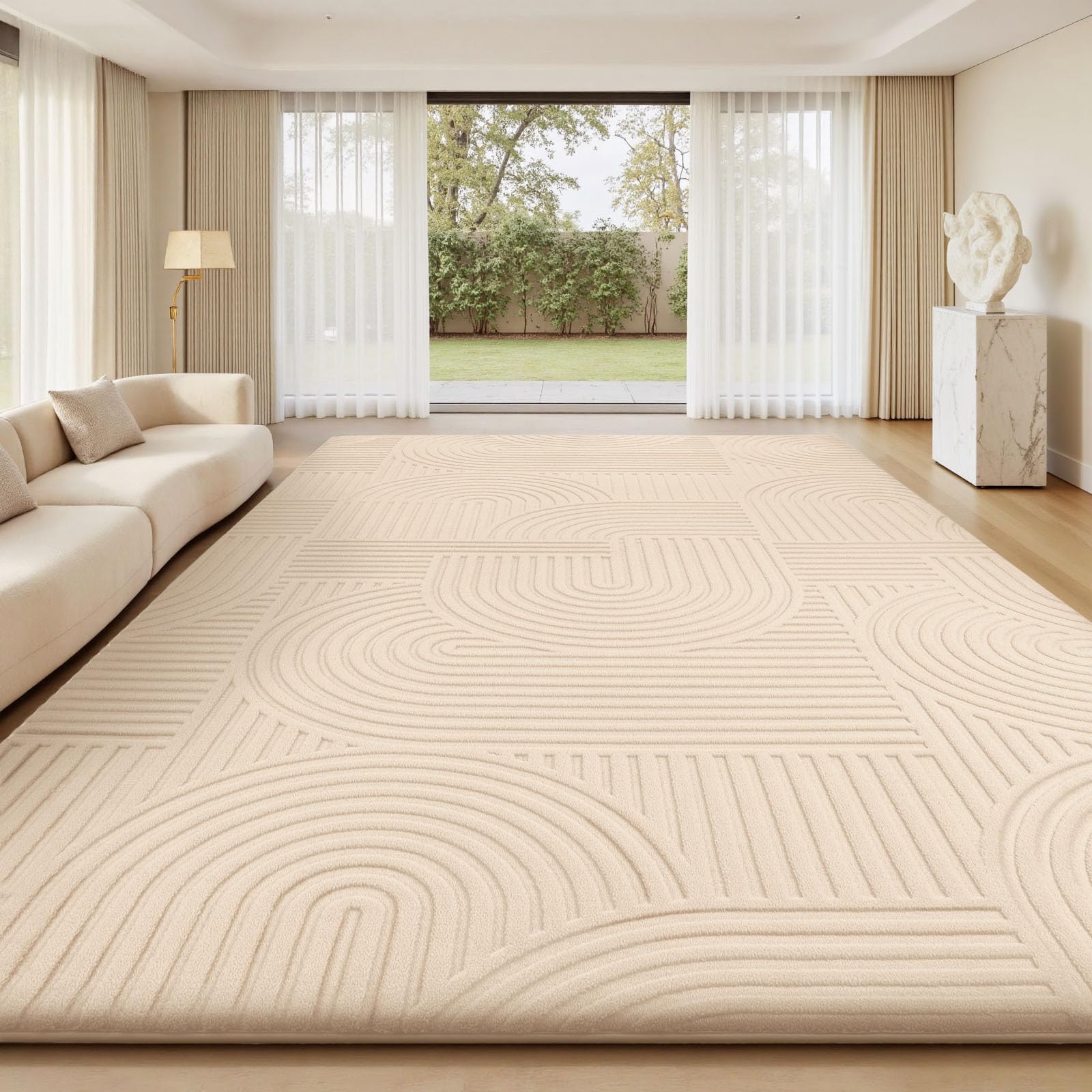 Treeboy Rugs Living Room, Large Beige Rug Carpet for Bedroom 160x230cm — image 1