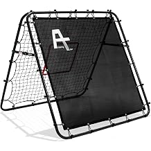 Adjustable Soccer Rebound Net, Double-Angle Soccer Trainer with Steel Frame
