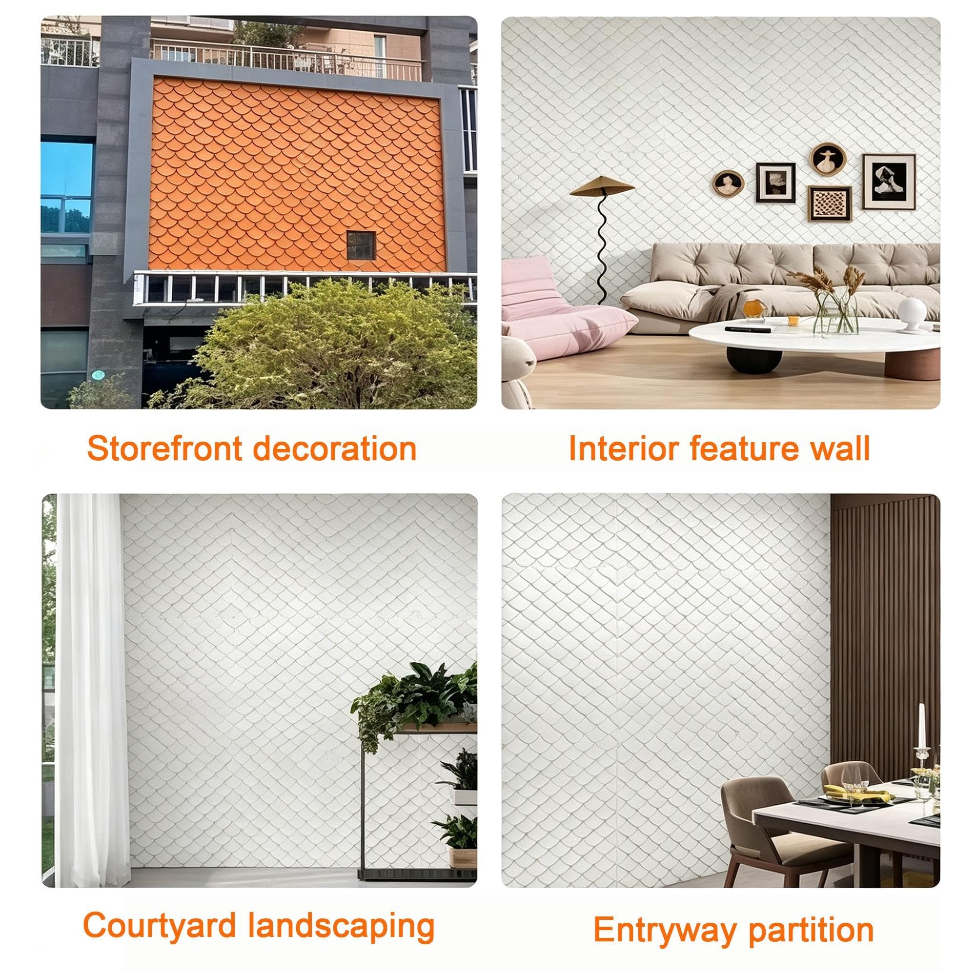 Paneles De Pared 3D Con Textura De Ladrillo Y Patrón De Escamas De Pez