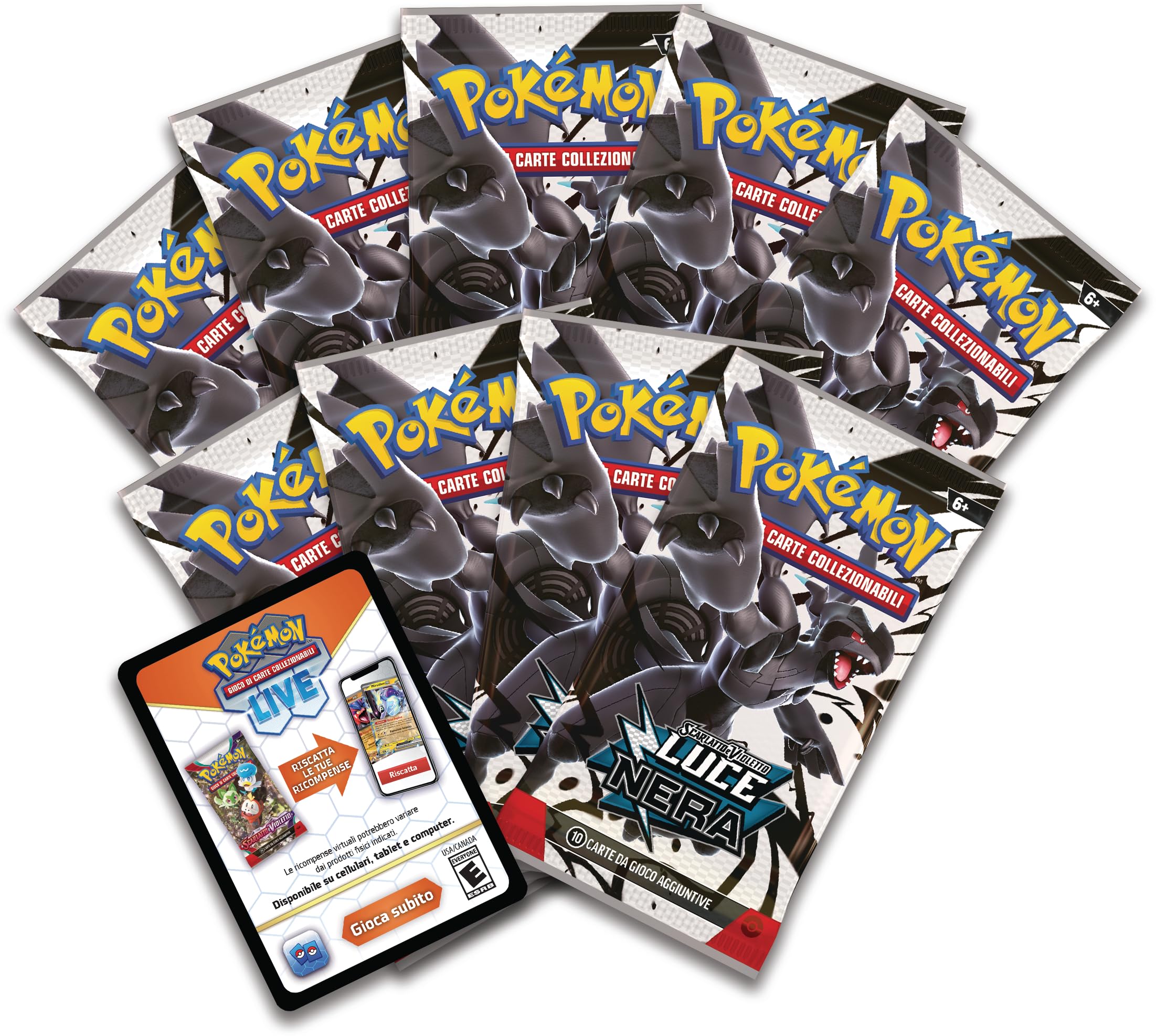 Pokémon: set Allenatore Fuoriclasse (Zekrom) dell’espansione Scarlatto e Violetto - Luce Nera del GCC Pokémon (una carta a figura intera di Thundurus, nove buste di espansione e accessori premium)